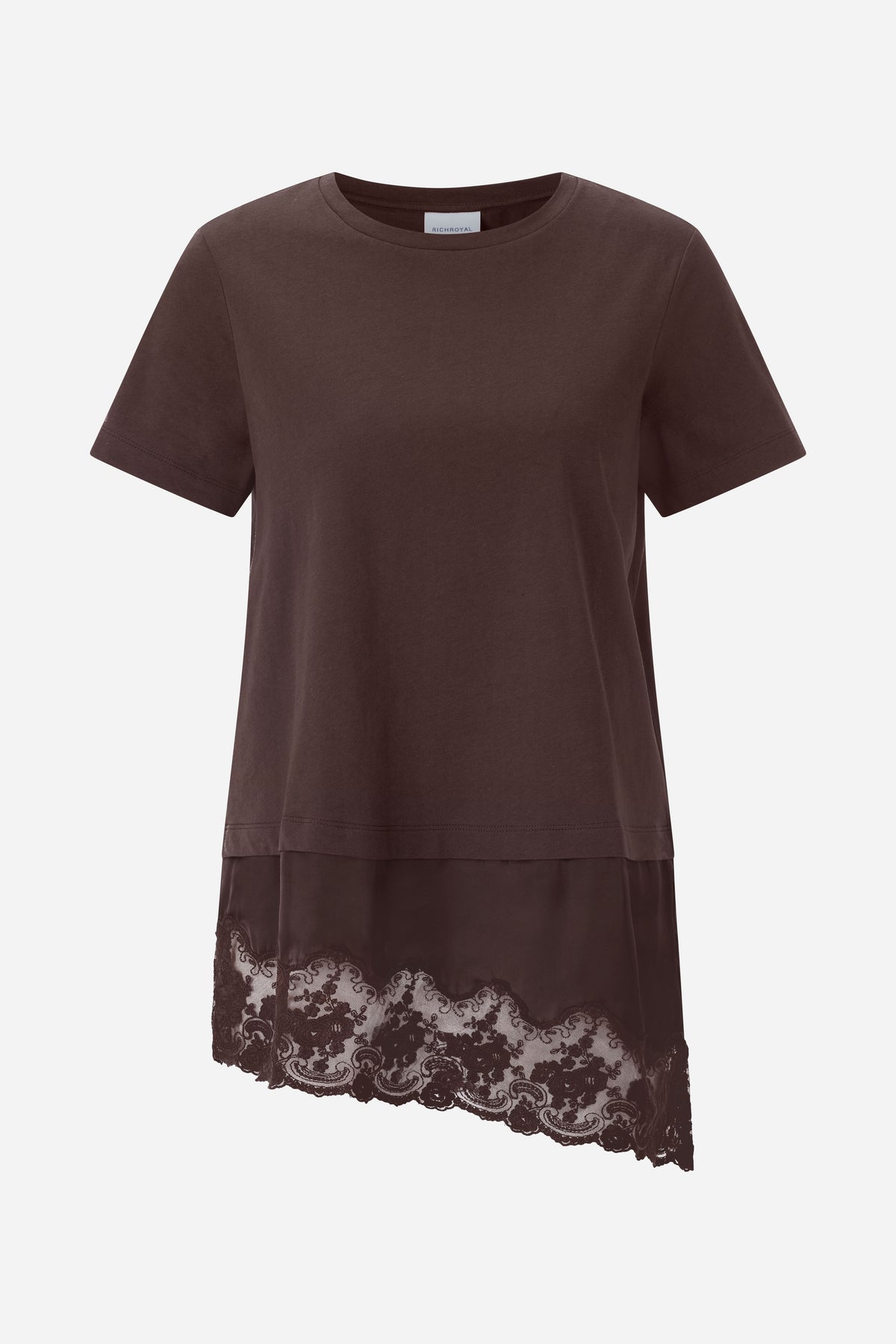 Baumwollshirt mit Spitzensaum-Rich & Royal