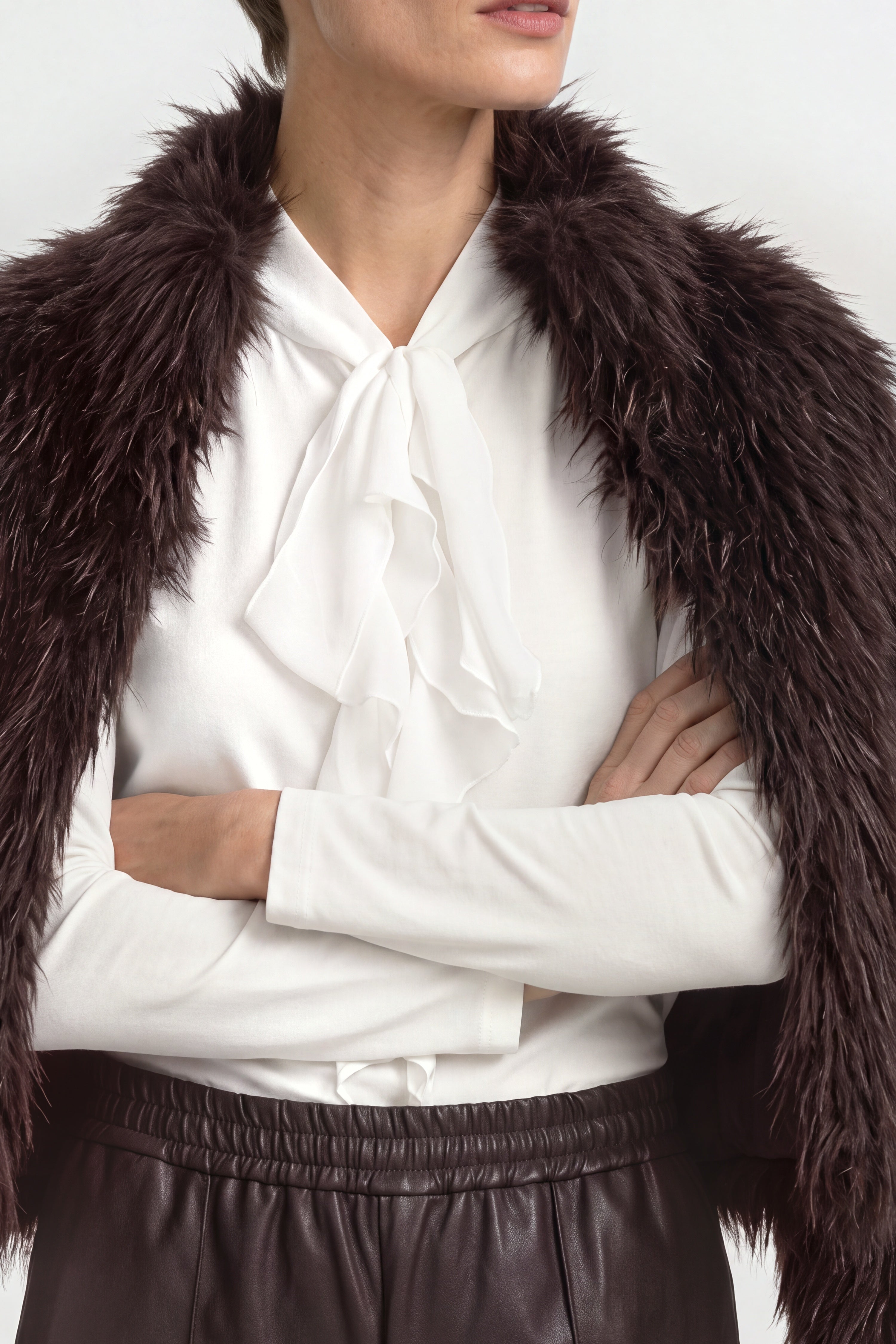 Baumwoll-Longsleeve mit Rüschendetail-Rich & Royal