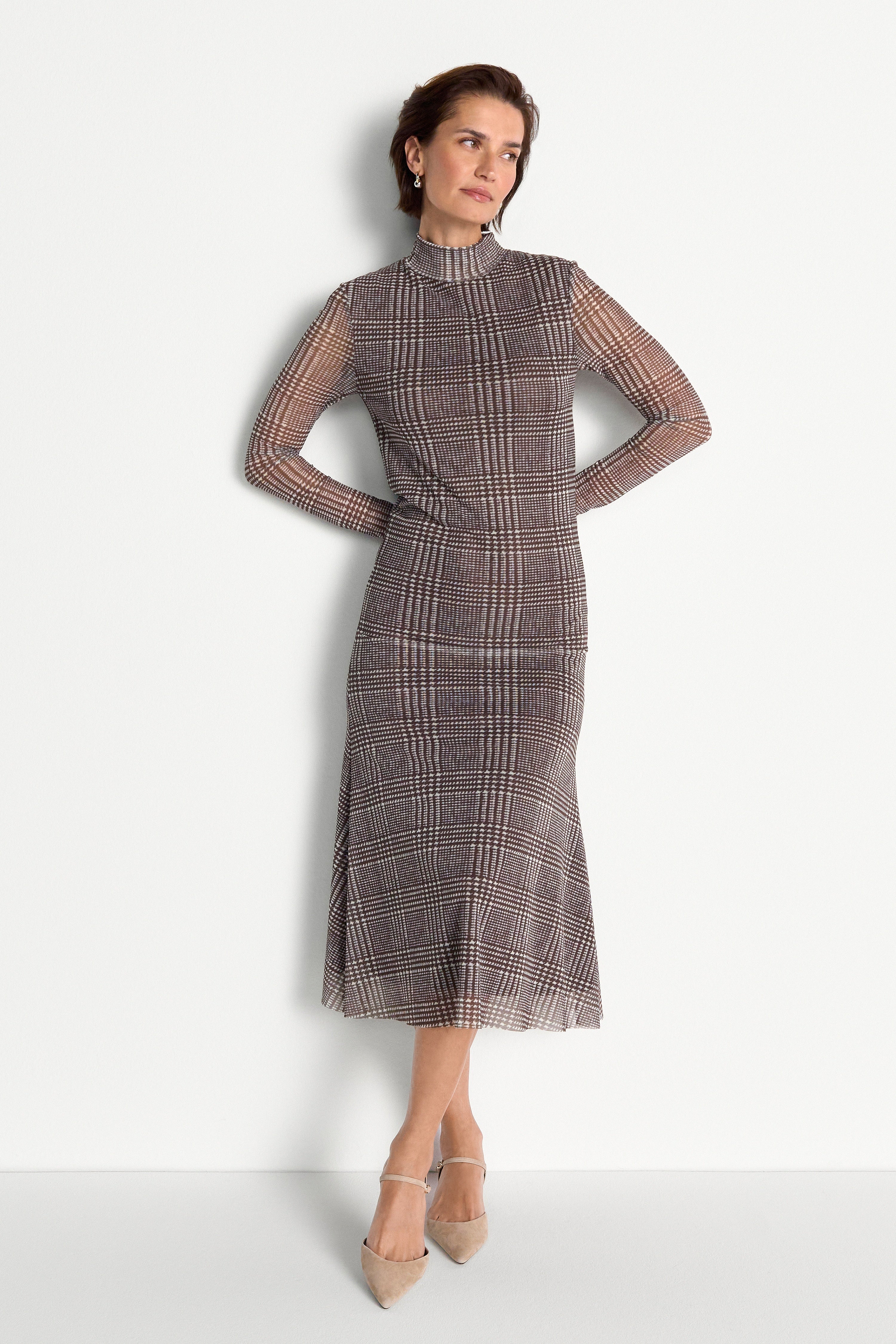 Midikleid mit Karomuster-Rich & Royal