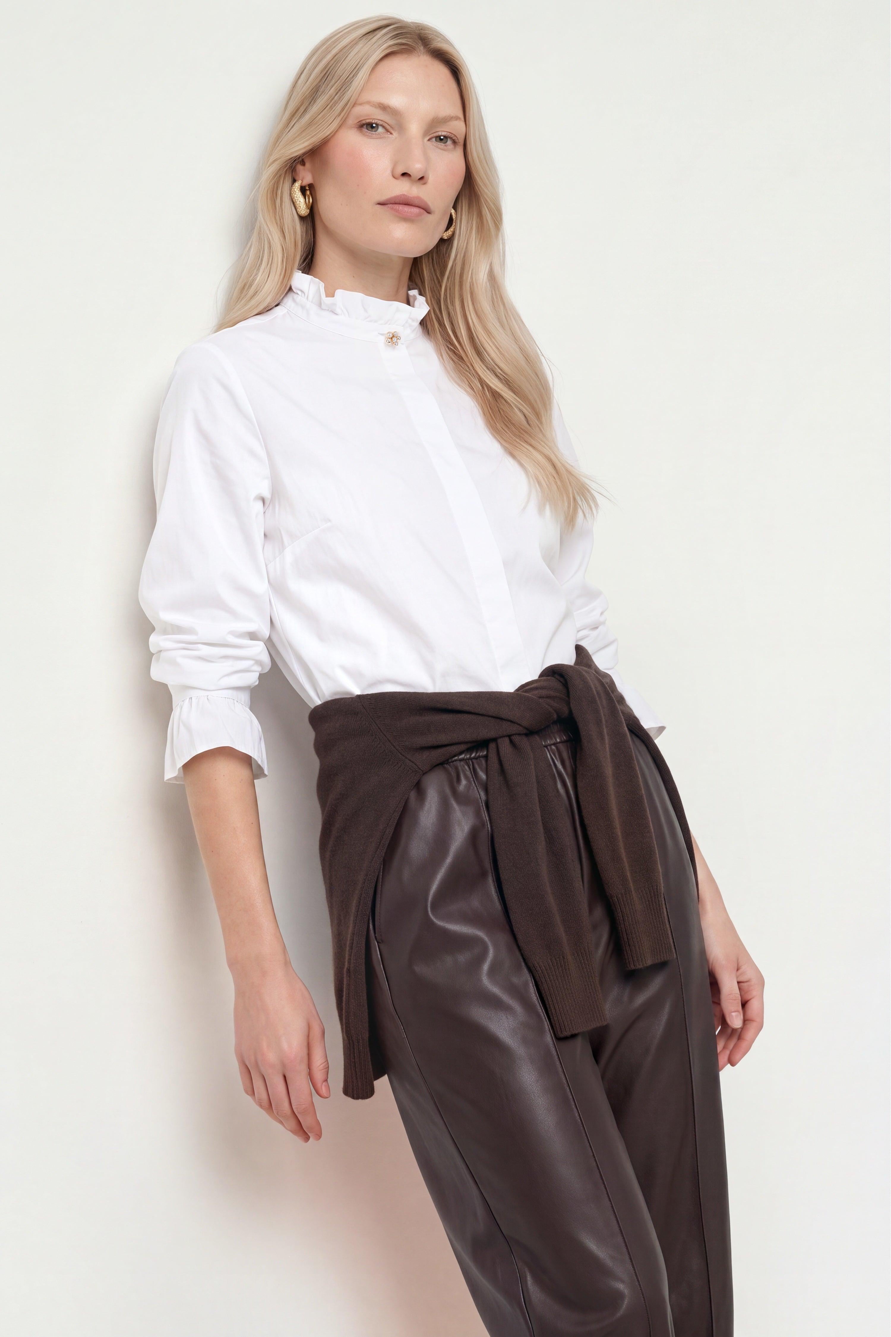 Baumwollbluse mit Rüschenkragen-Rich & Royal