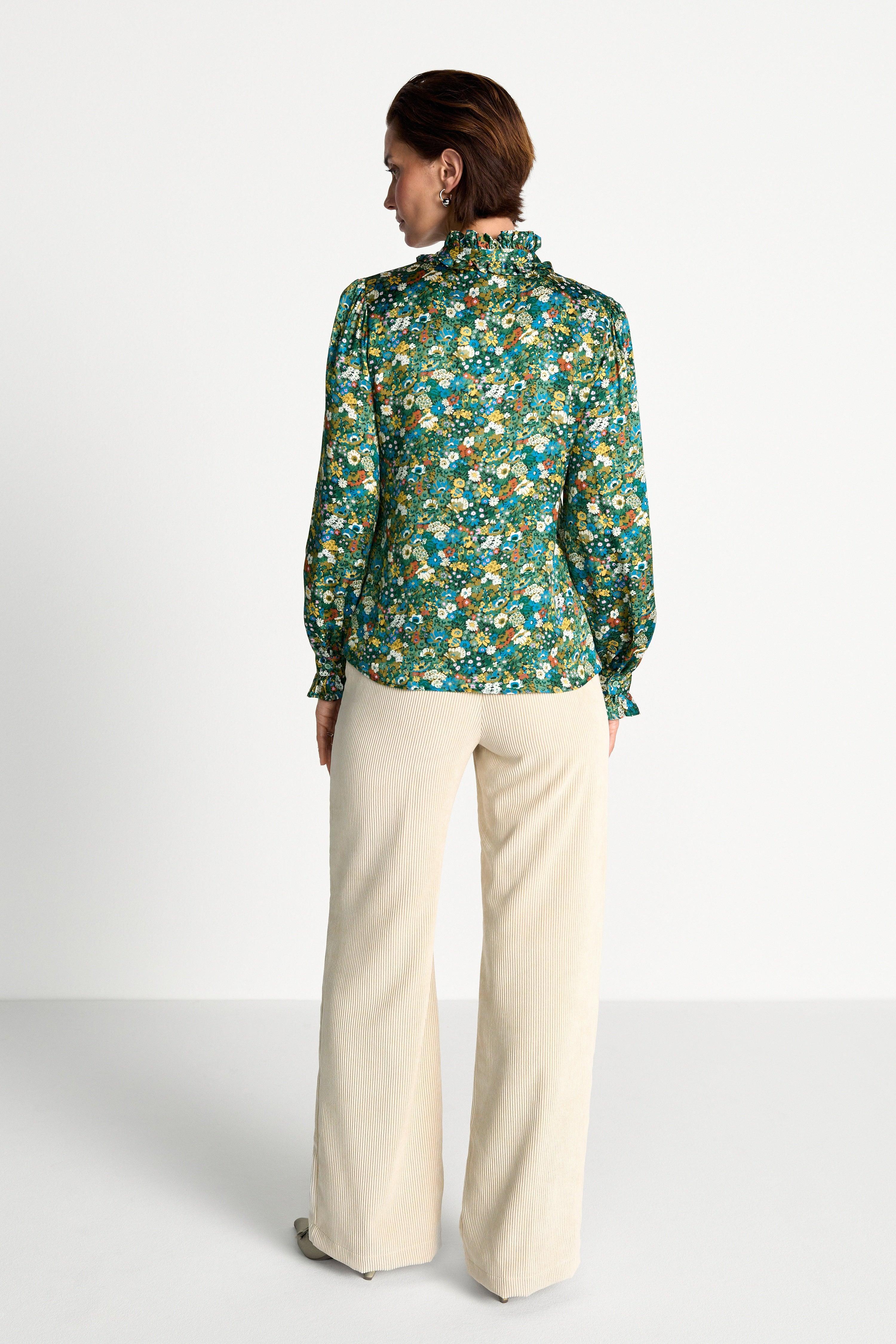 Schluppenbluse mit Blumenprint-Rich & Royal