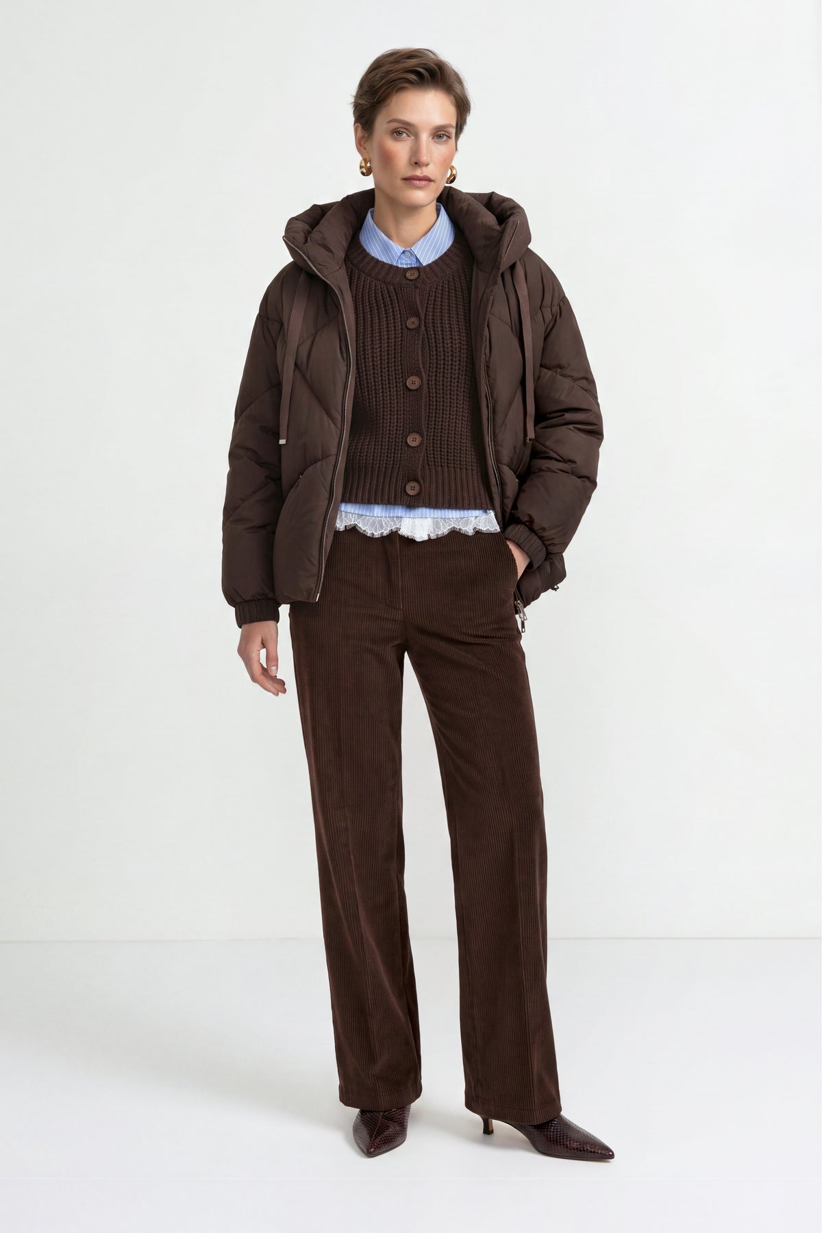 Oversized Daunenjacke mit Kapuze-Rich & Royal