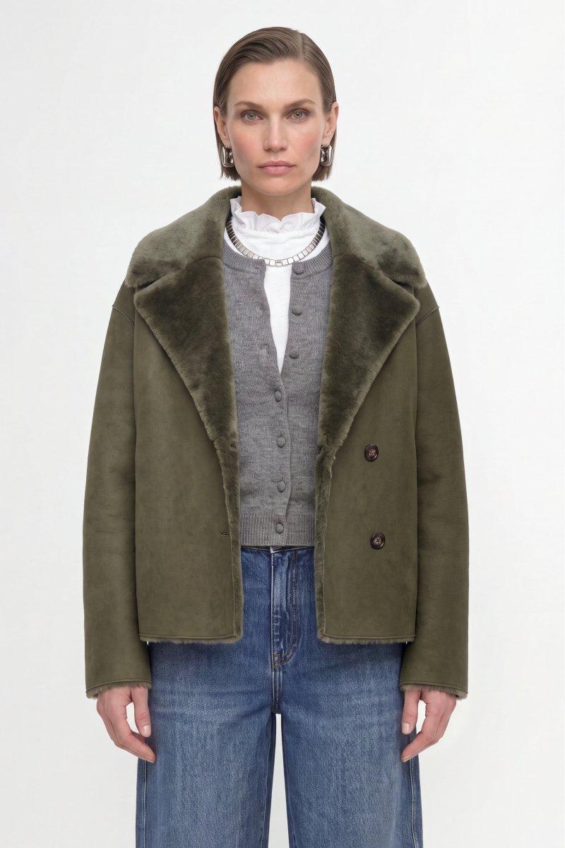 Kurze Jacke in Lammfell-Optik-Rich & Royal
