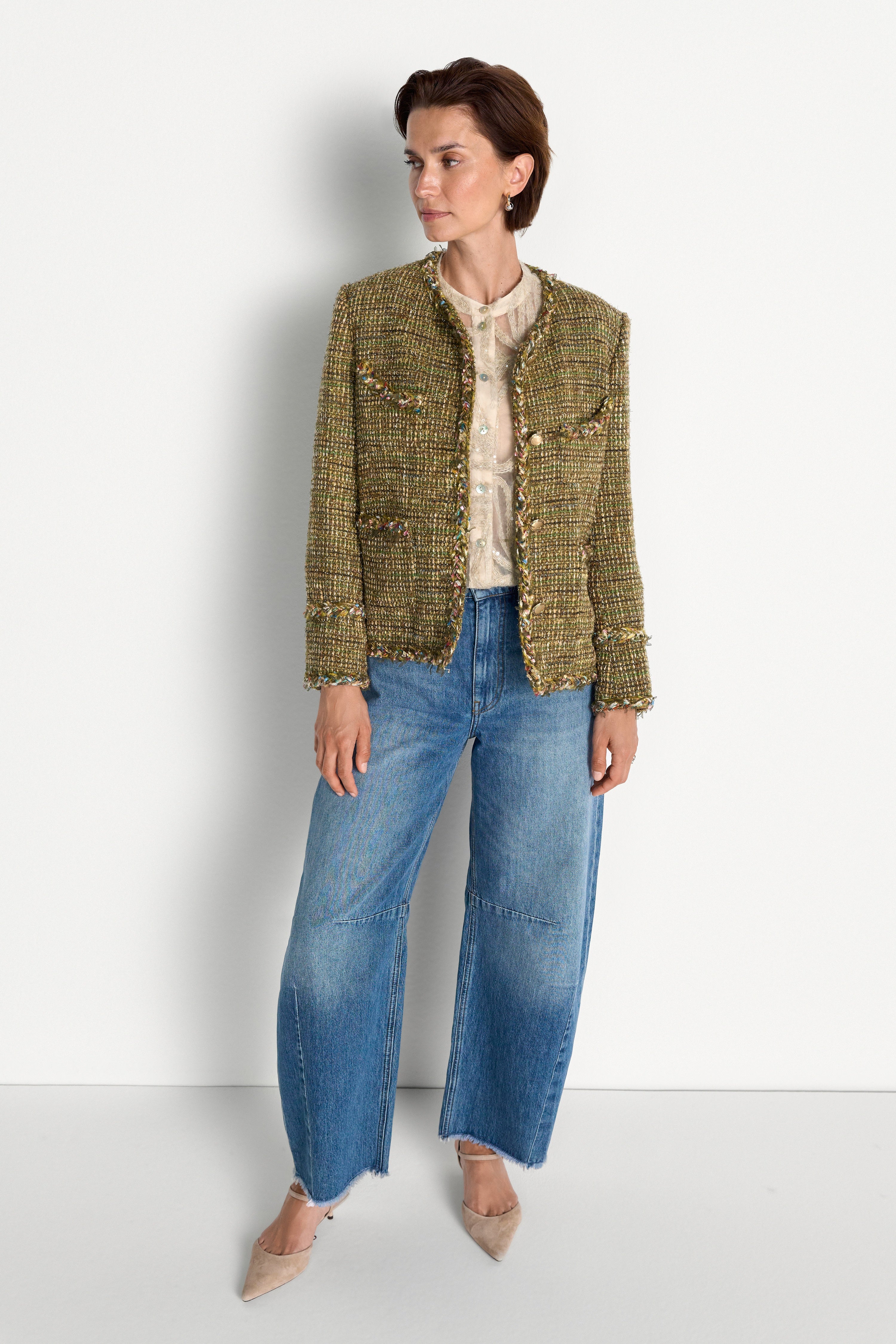 Tweed-Blazer mit Wollanteil-Rich & Royal
