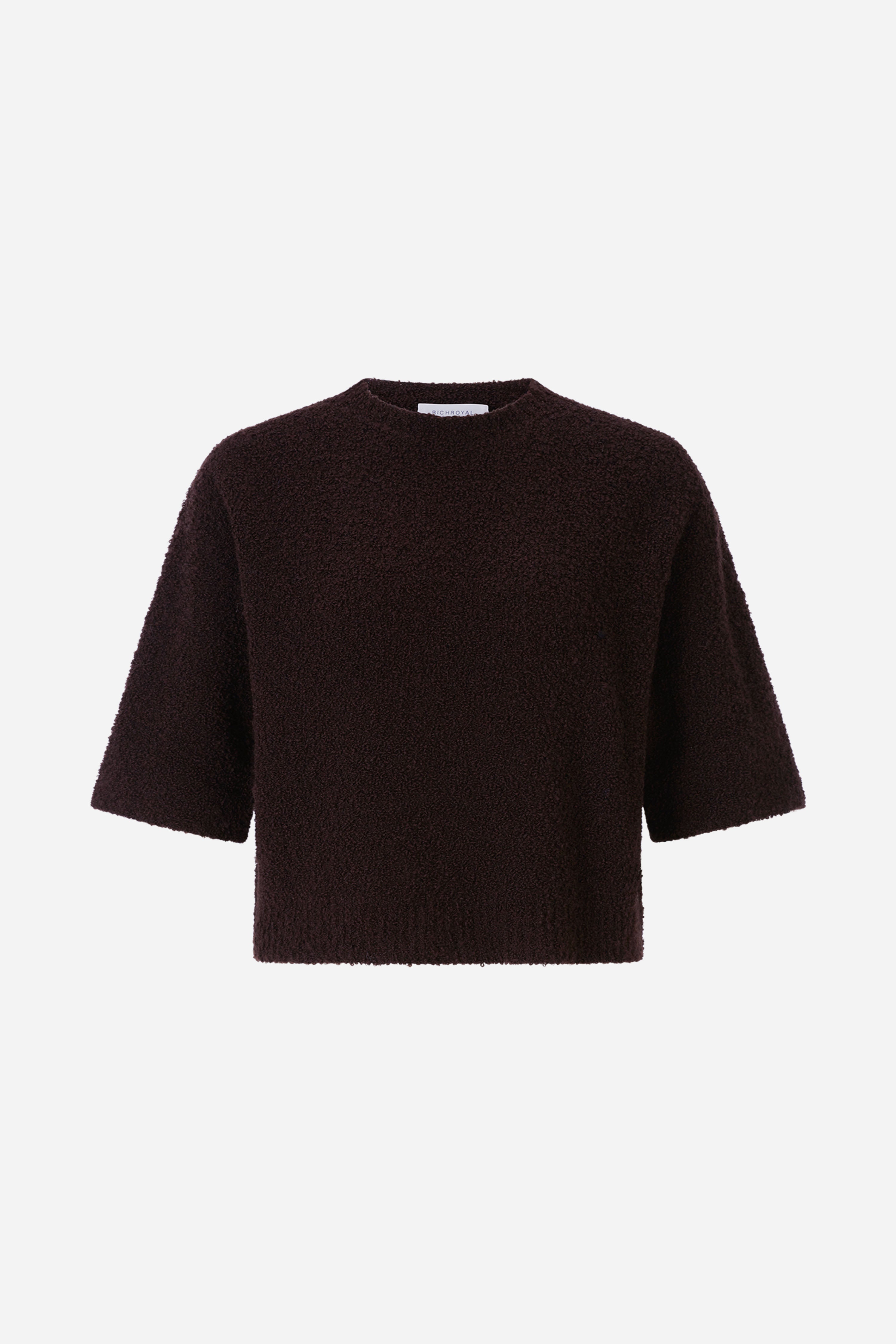 Cropped Bouclé-Pullover mit Halbarm-Rich & Royal