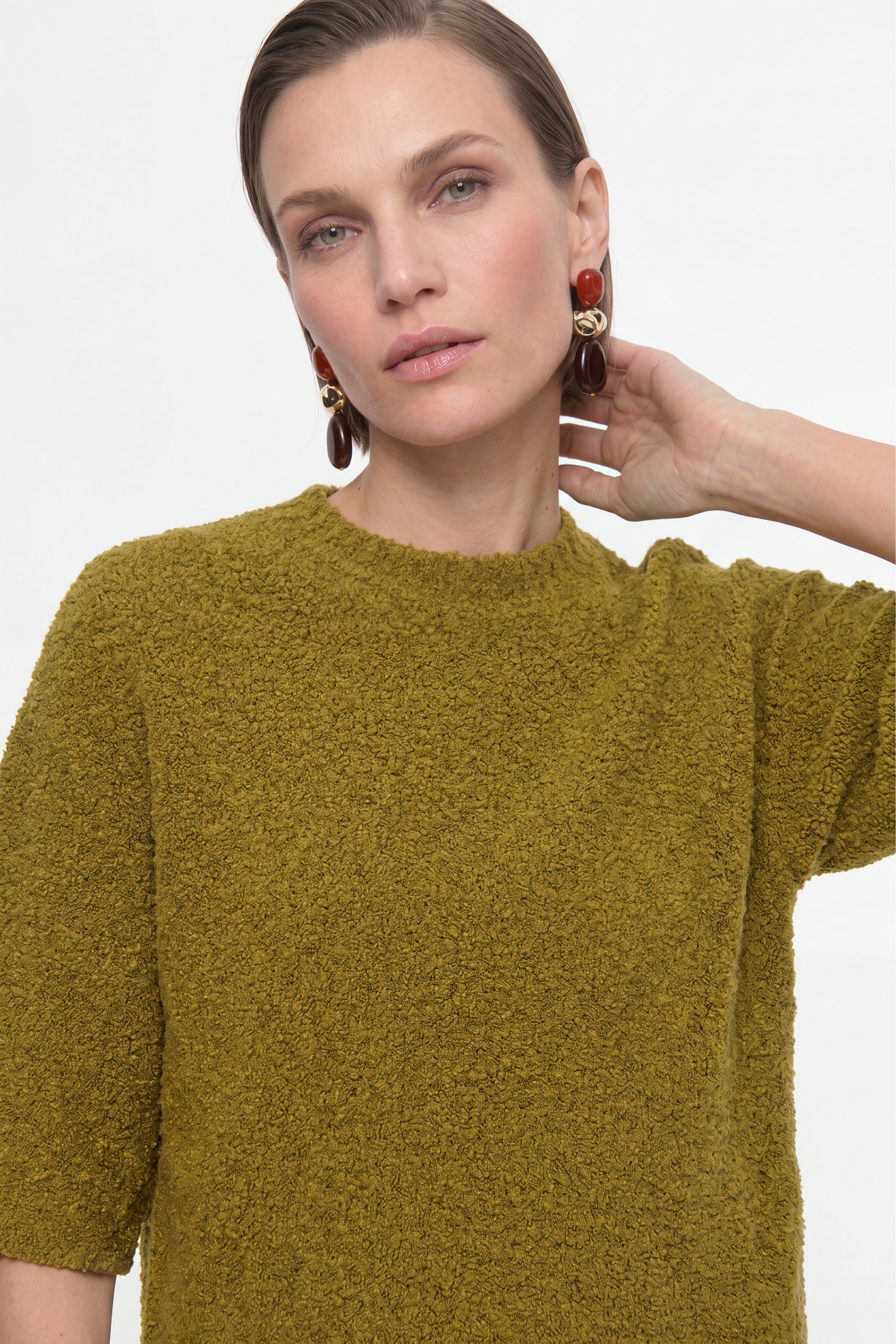 Cropped Bouclé-Pullover mit Halbarm-Rich & Royal