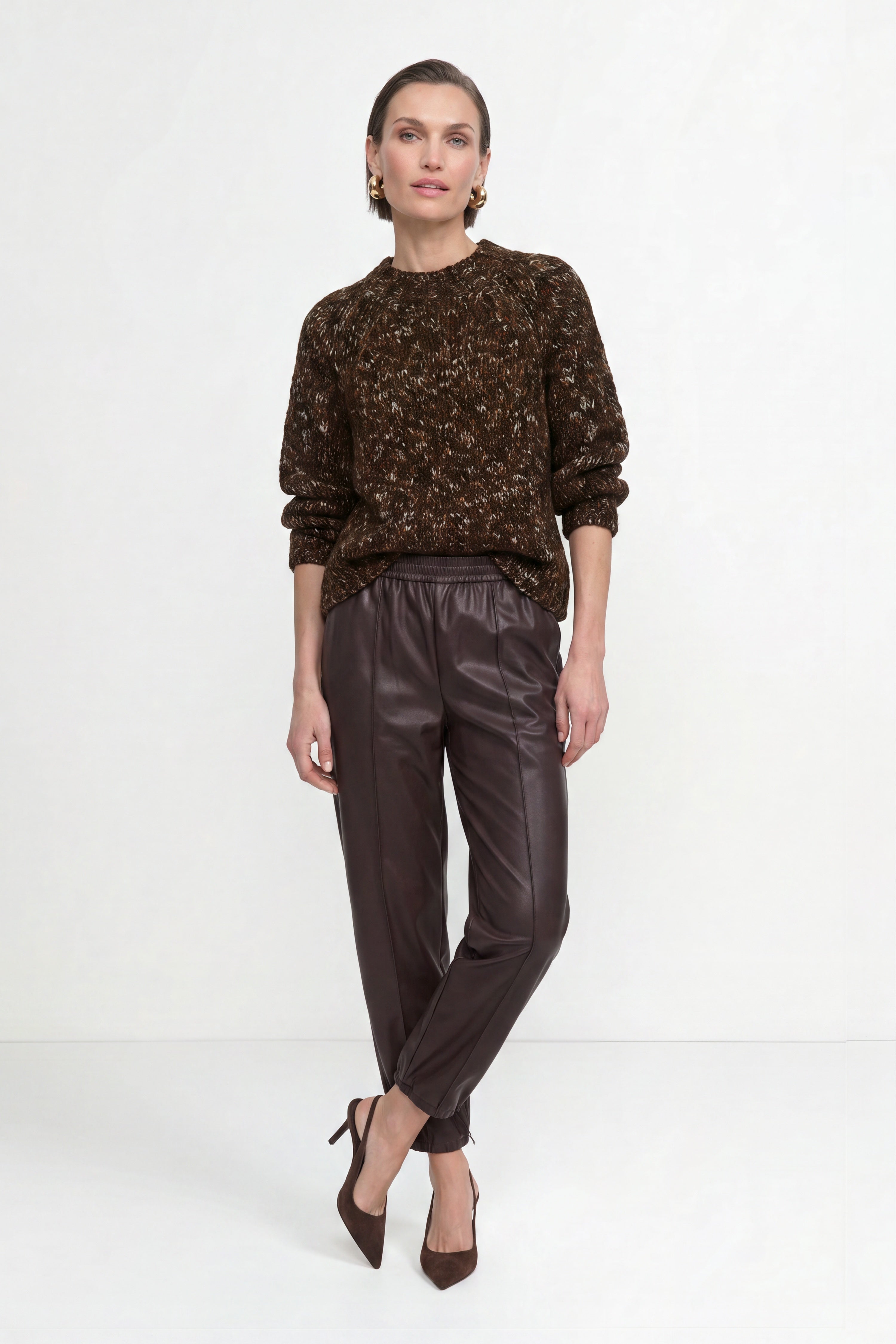 Grobstrick-Pullover mit Melange-Optik-Rich & Royal