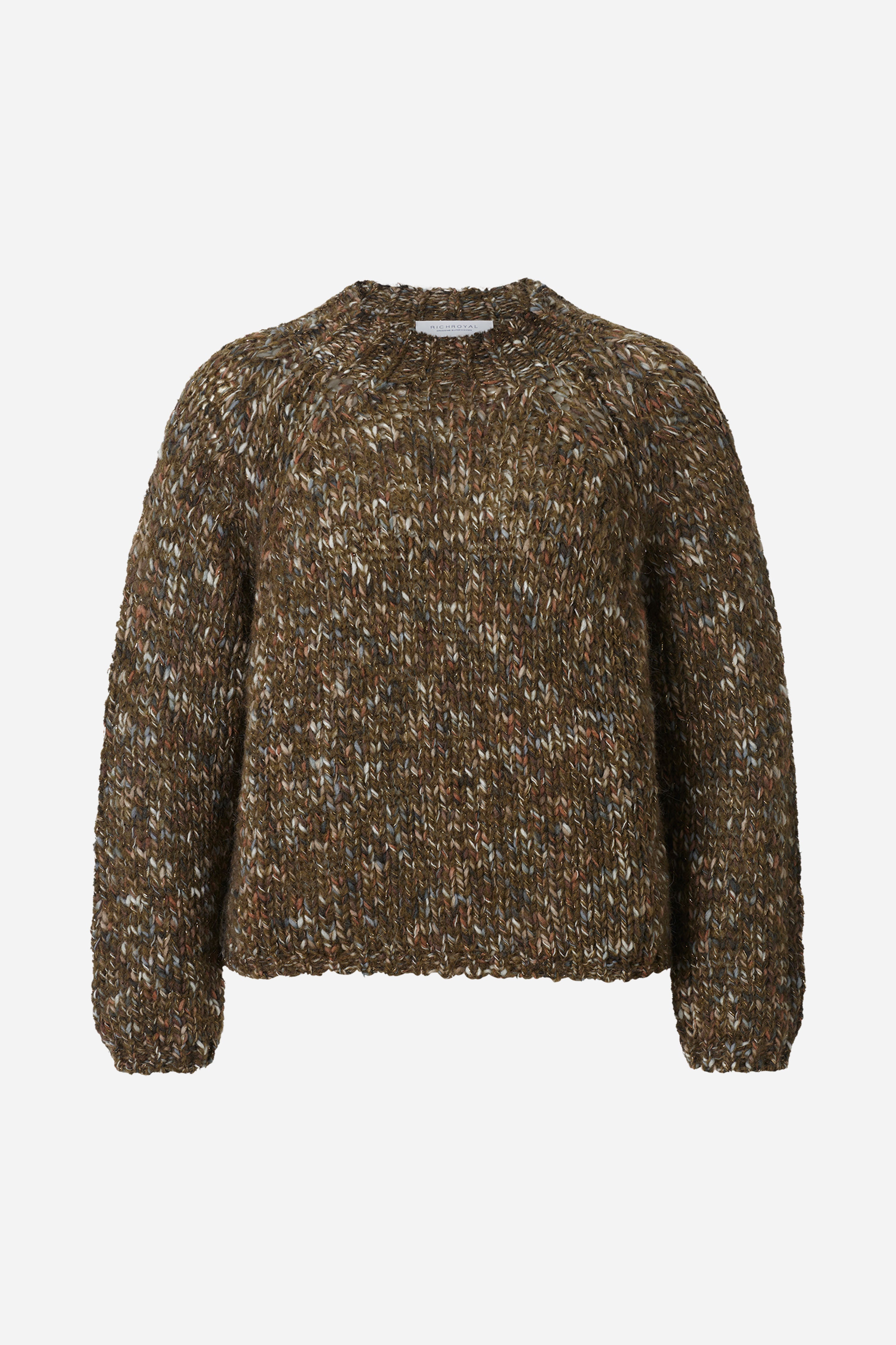 Grobstrick-Pullover mit Melange-Optik-Rich & Royal
