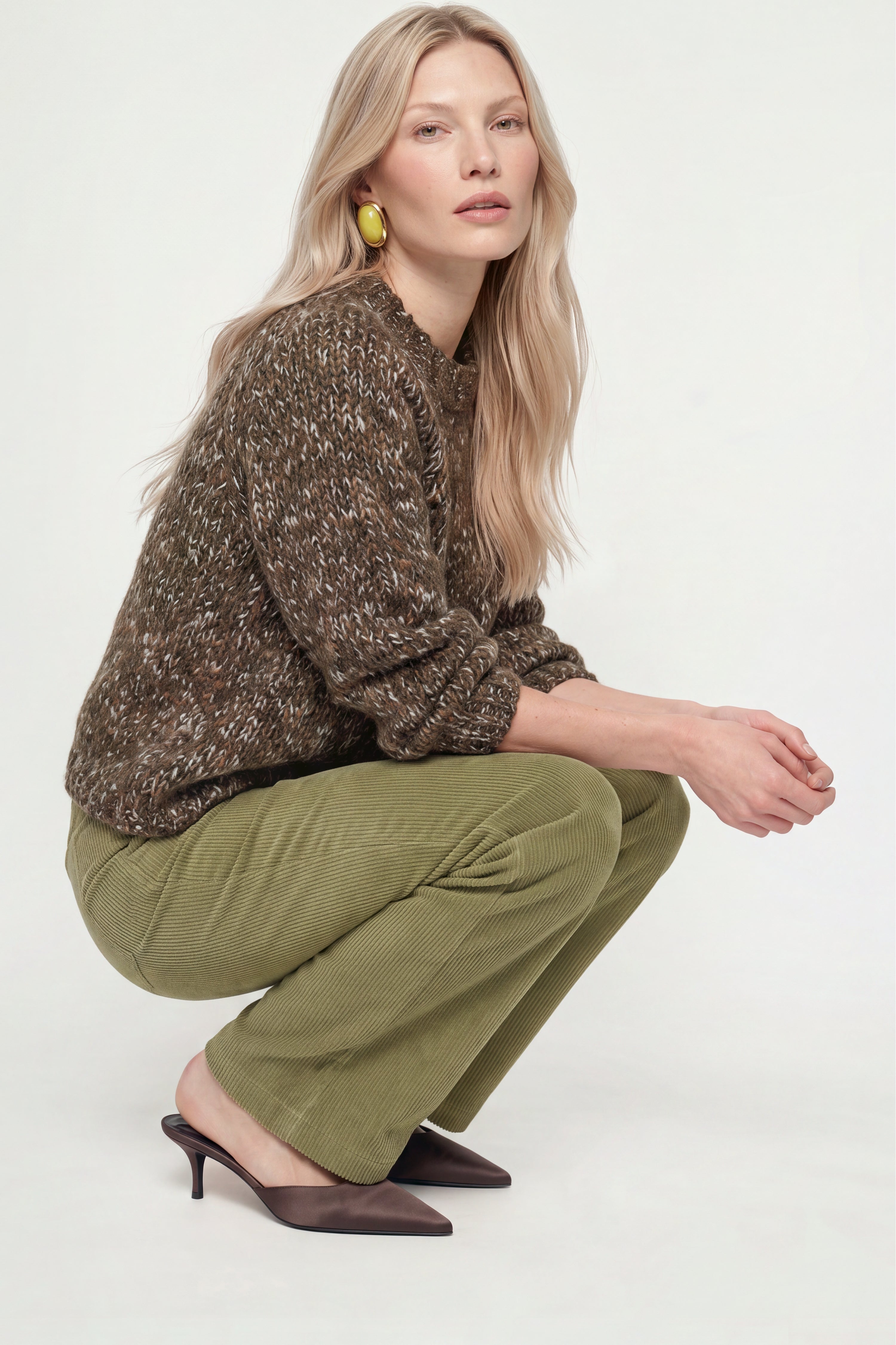 Grobstrick-Pullover mit Melange-Optik-Rich & Royal