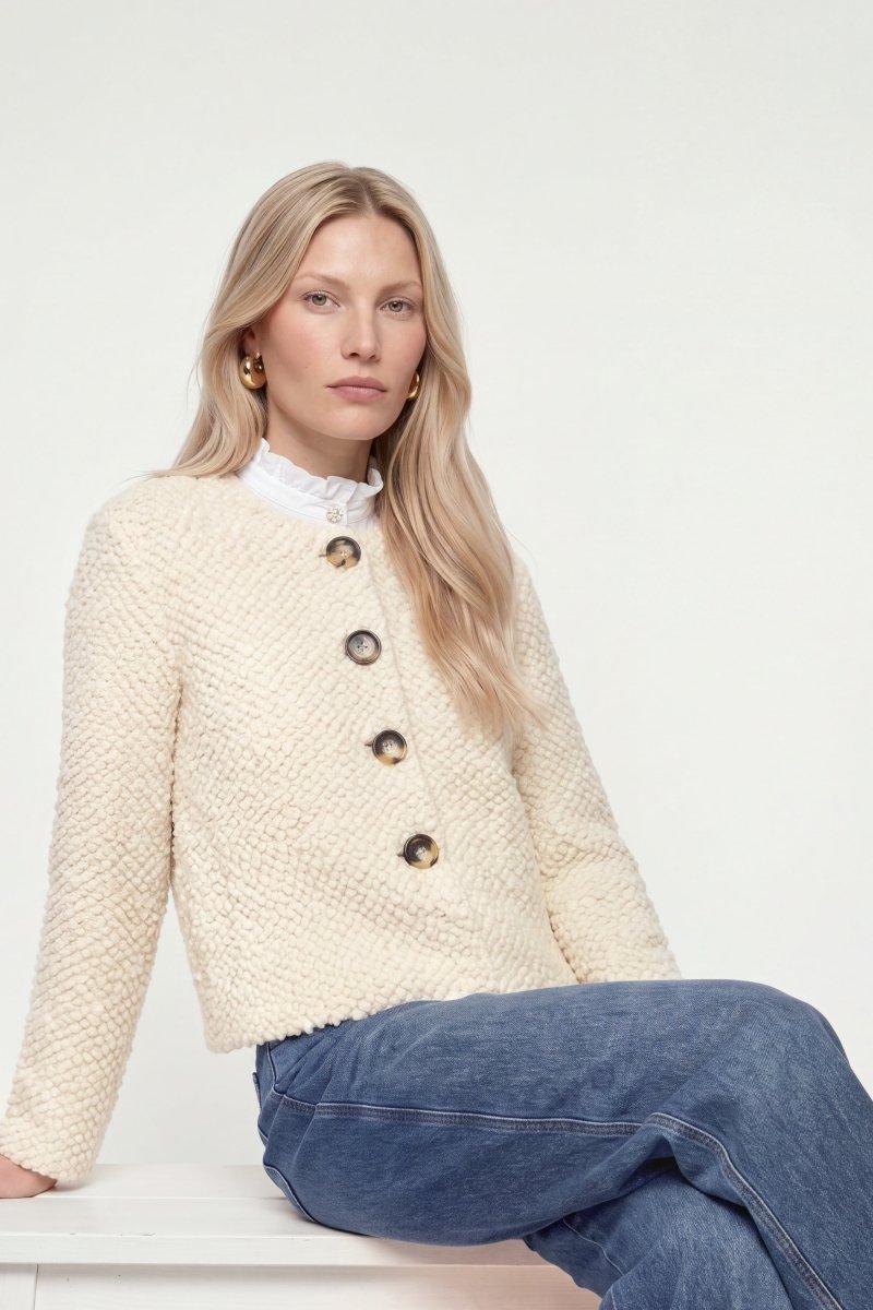 Bouclé-Cardigan-Rich & Royal