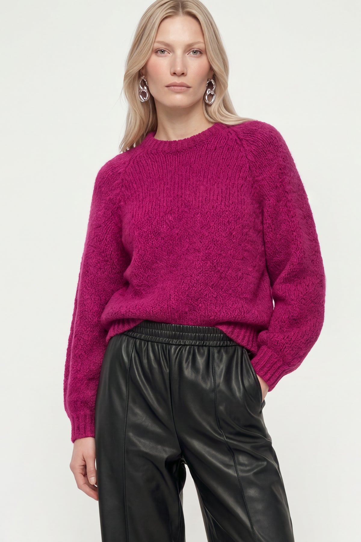 Grobstrickpullover mit Ballonärmeln-Rich & Royal