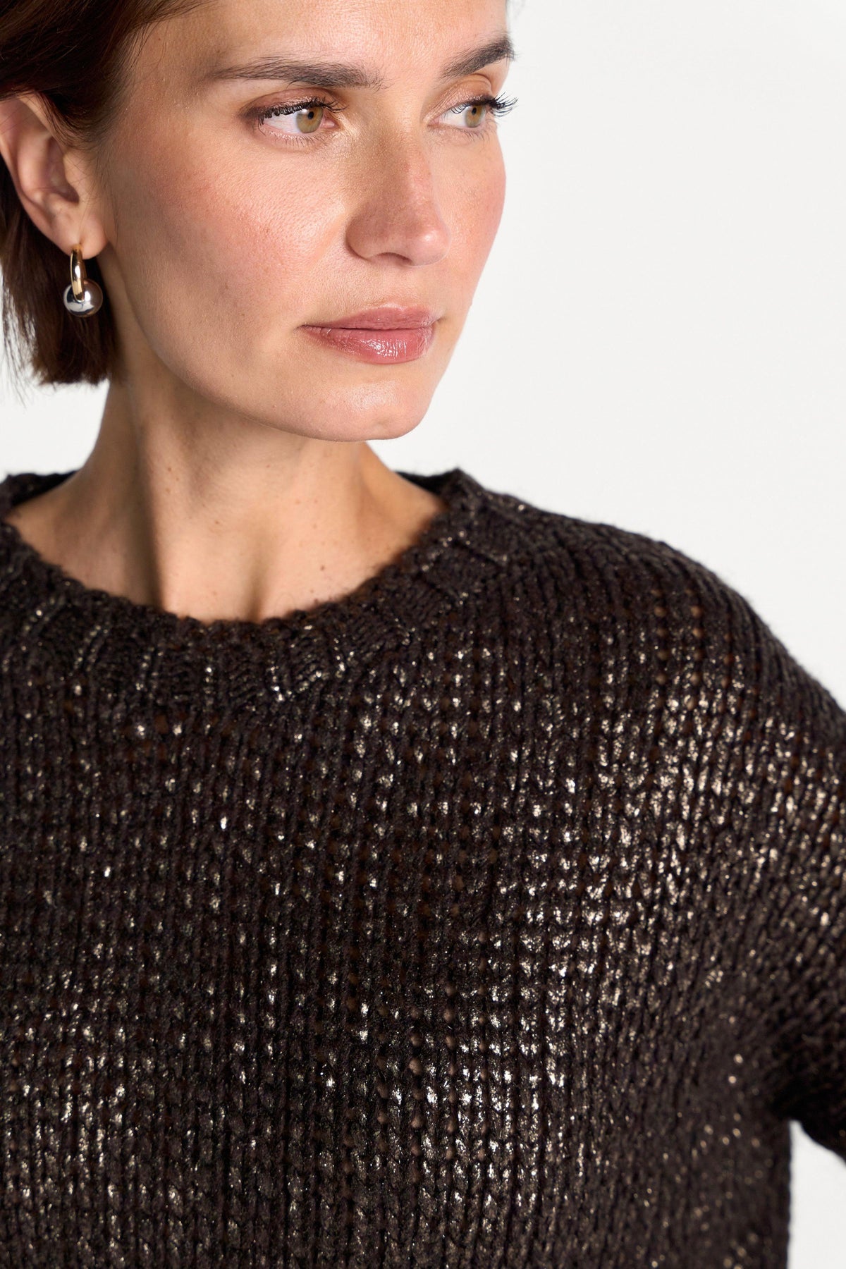 Grobstrickpullover mit Metallic-Effekt-Rich & Royal