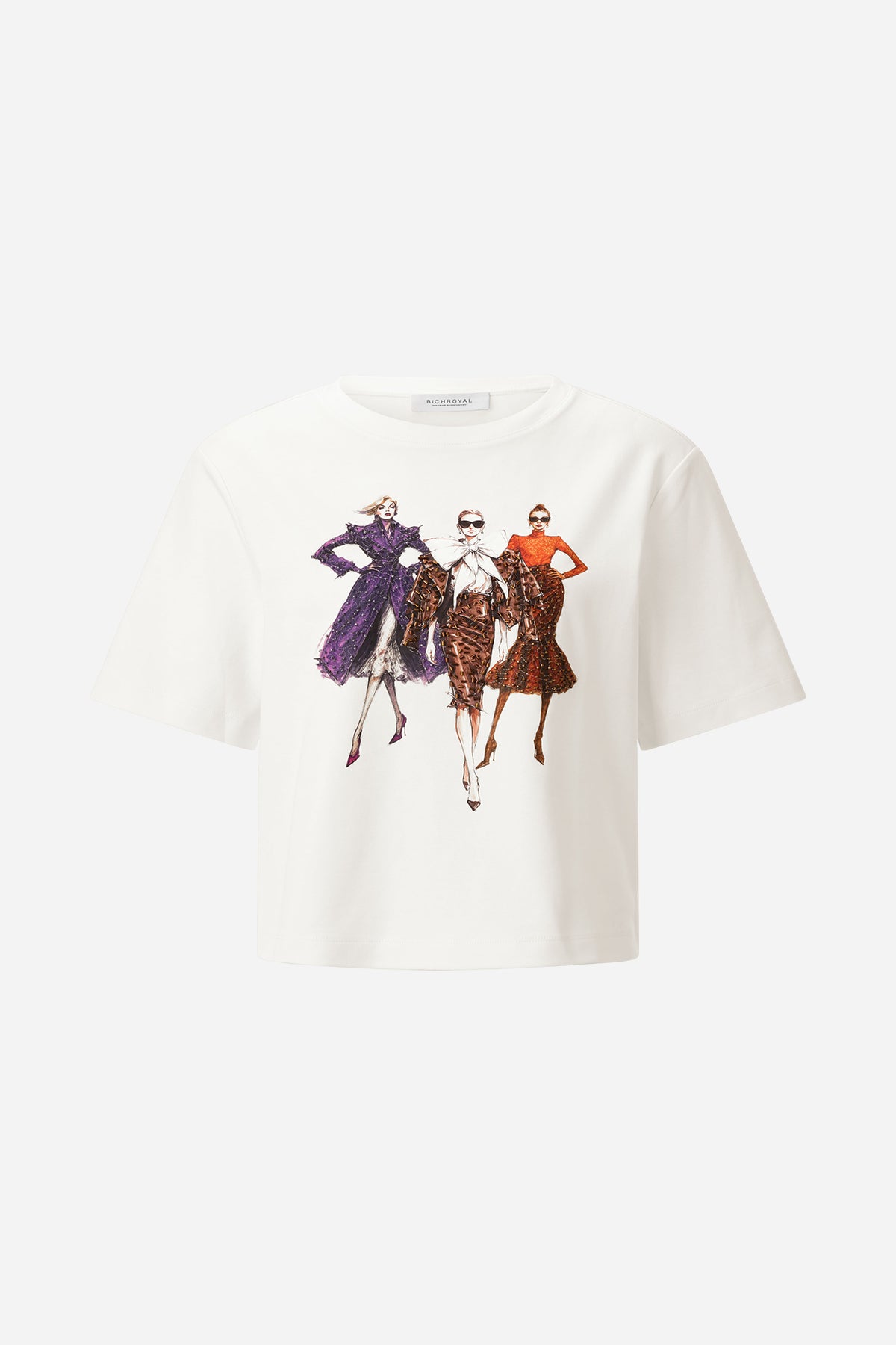 Baumwoll-T-Shirt mit Frontprint-Rich & Royal