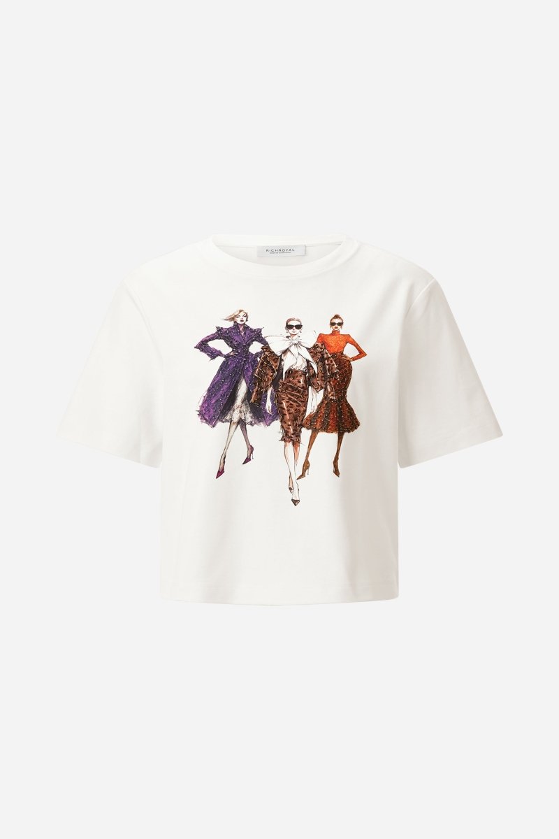 Baumwoll-T-Shirt mit Frontprint-Rich & Royal