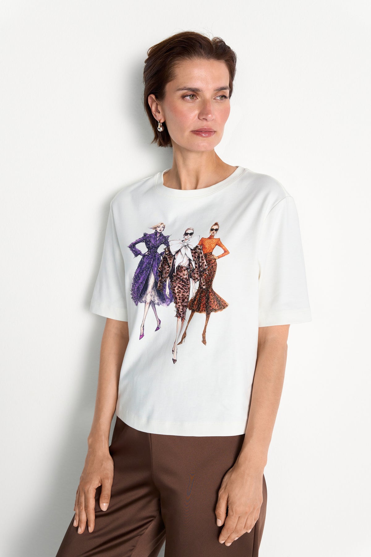 Baumwoll-T-Shirt mit Frontprint-Rich & Royal