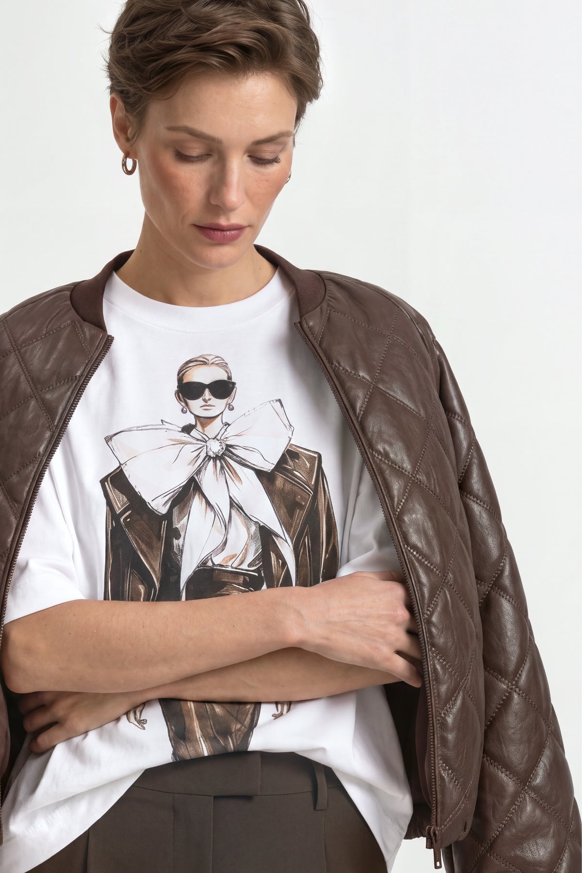 Baumwoll-T-Shirt mit Motiv-Print-Rich & Royal