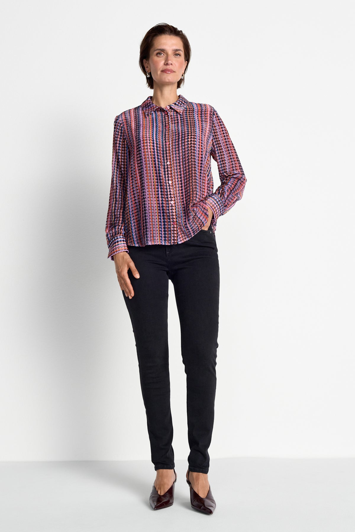 Hemdbluse mit Hahnentritt-Muster-Rich & Royal