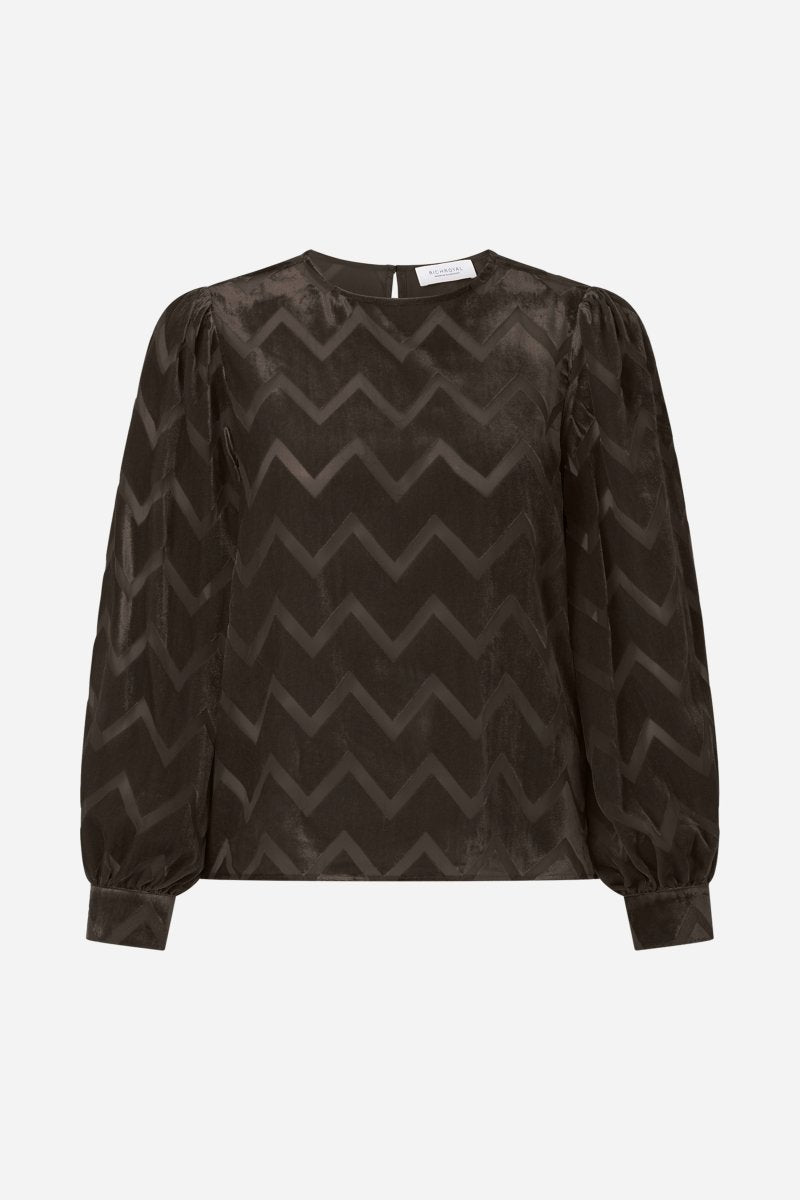 Samtbluse mit Zickzack-Muster-Rich & Royal