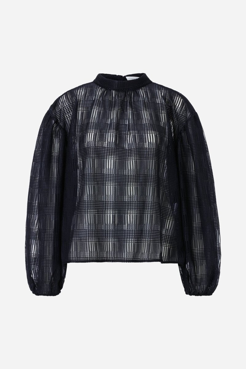 Transparente Karobluse mit Stehkragen-Rich & Royal
