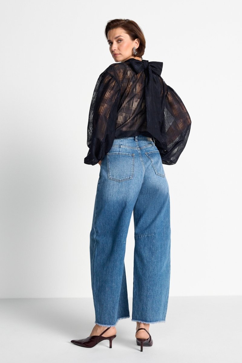 Transparente Karobluse mit Stehkragen-Rich & Royal