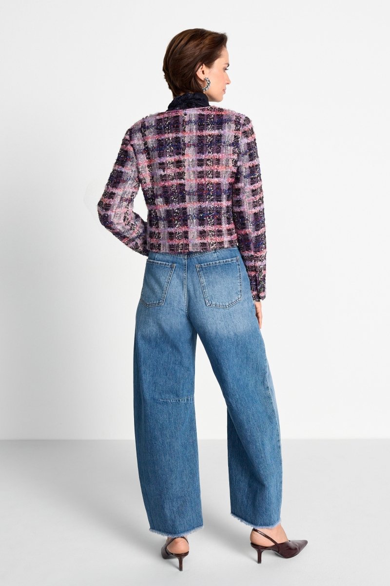 Kurzblazer aus Karo-Tweed-Rich & Royal