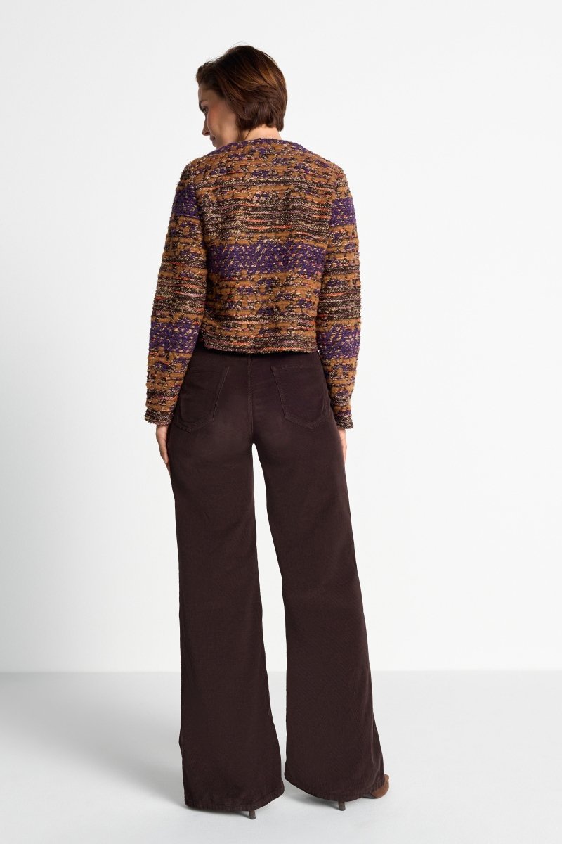 Bouclé-Kurzblazer mit Querstreifen-Rich & Royal