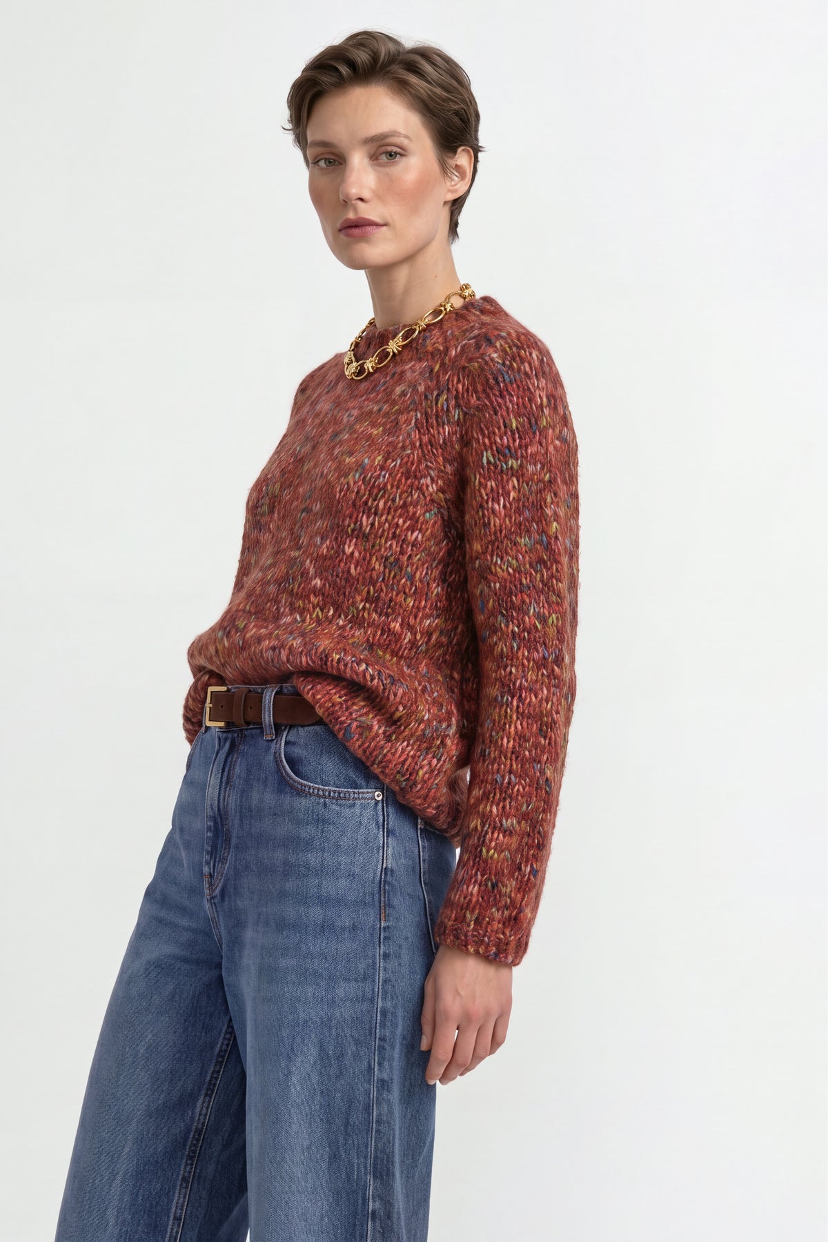 Grobstrickpullover mit Mouliné-Effekt-Rich & Royal