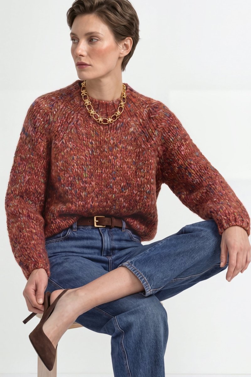 Grobstrickpullover mit Mouliné-Effekt-Rich & Royal