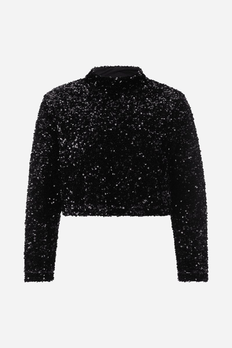 Pailletten-Sweatshirt mit Stehkragen-Rich & Royal