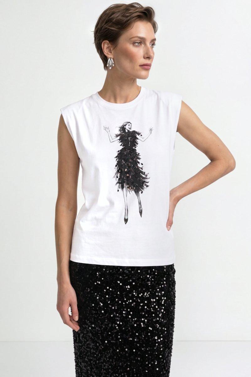 Baumwolltop mit Motivprint-Rich & Royal