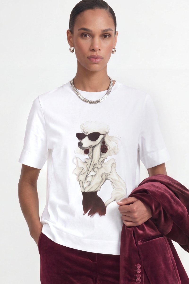 Baumwoll-T-Shirt mit Pudel-Print-Rich & Royal