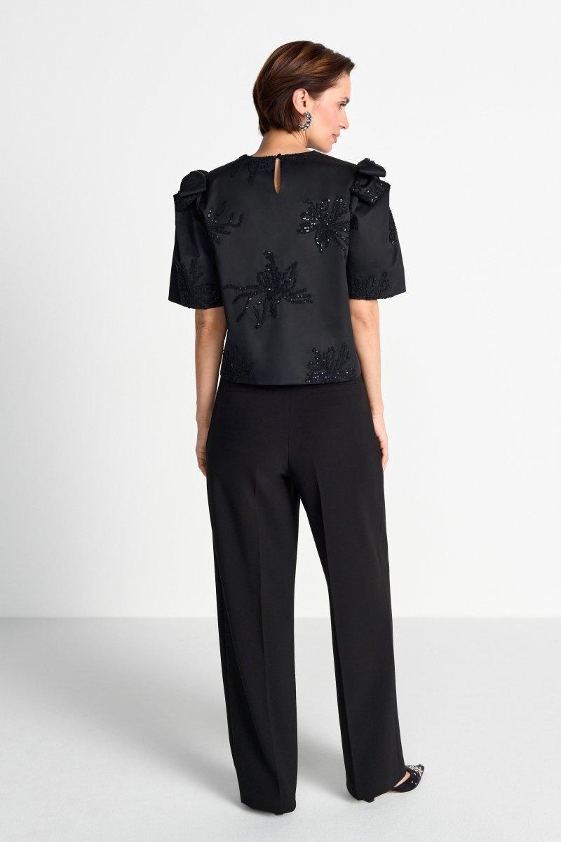 Baumwollbluse mit Paillettenstickerei-Rich & Royal