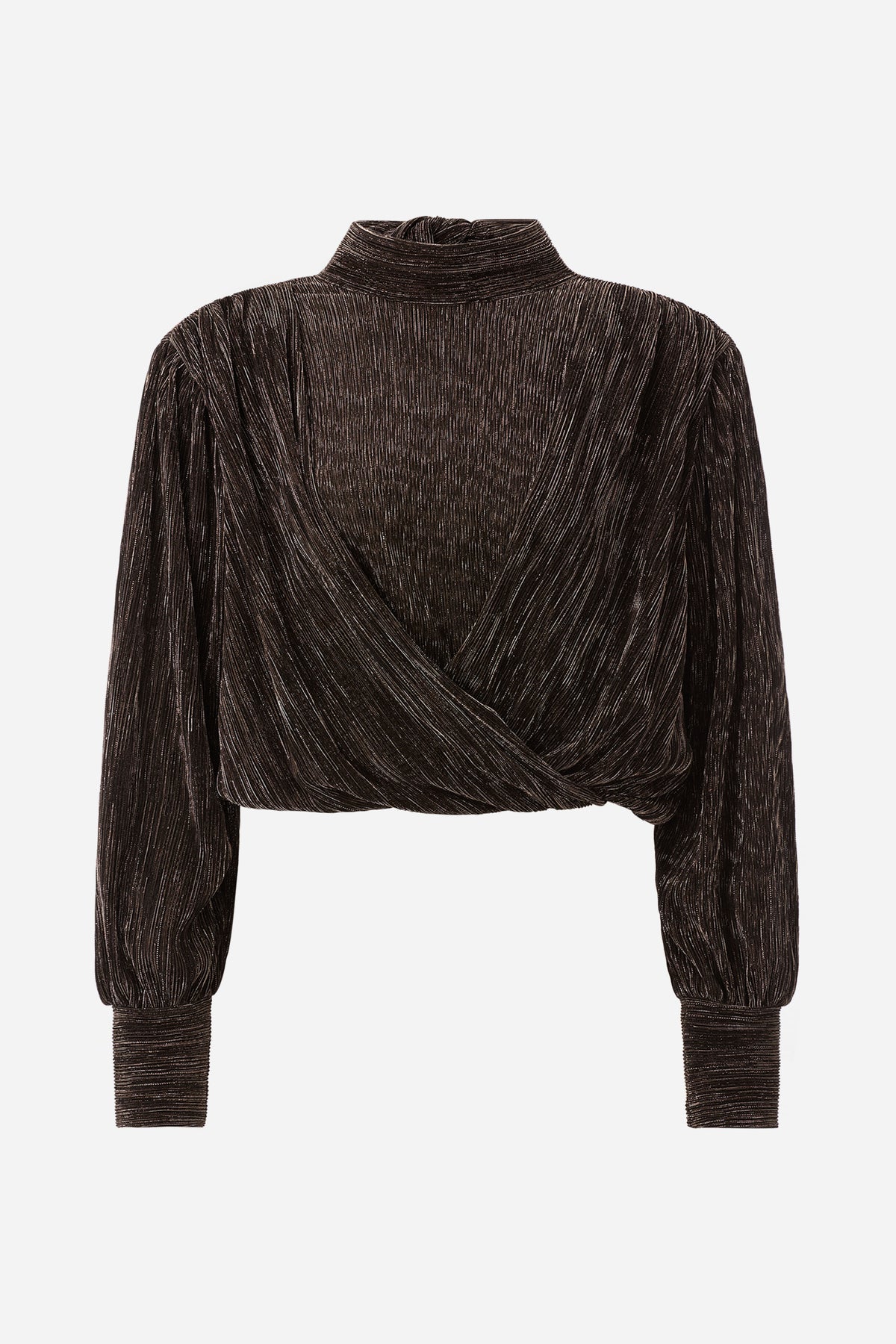 Plissee-Wickelbluse mit Stehkragen-Rich & Royal