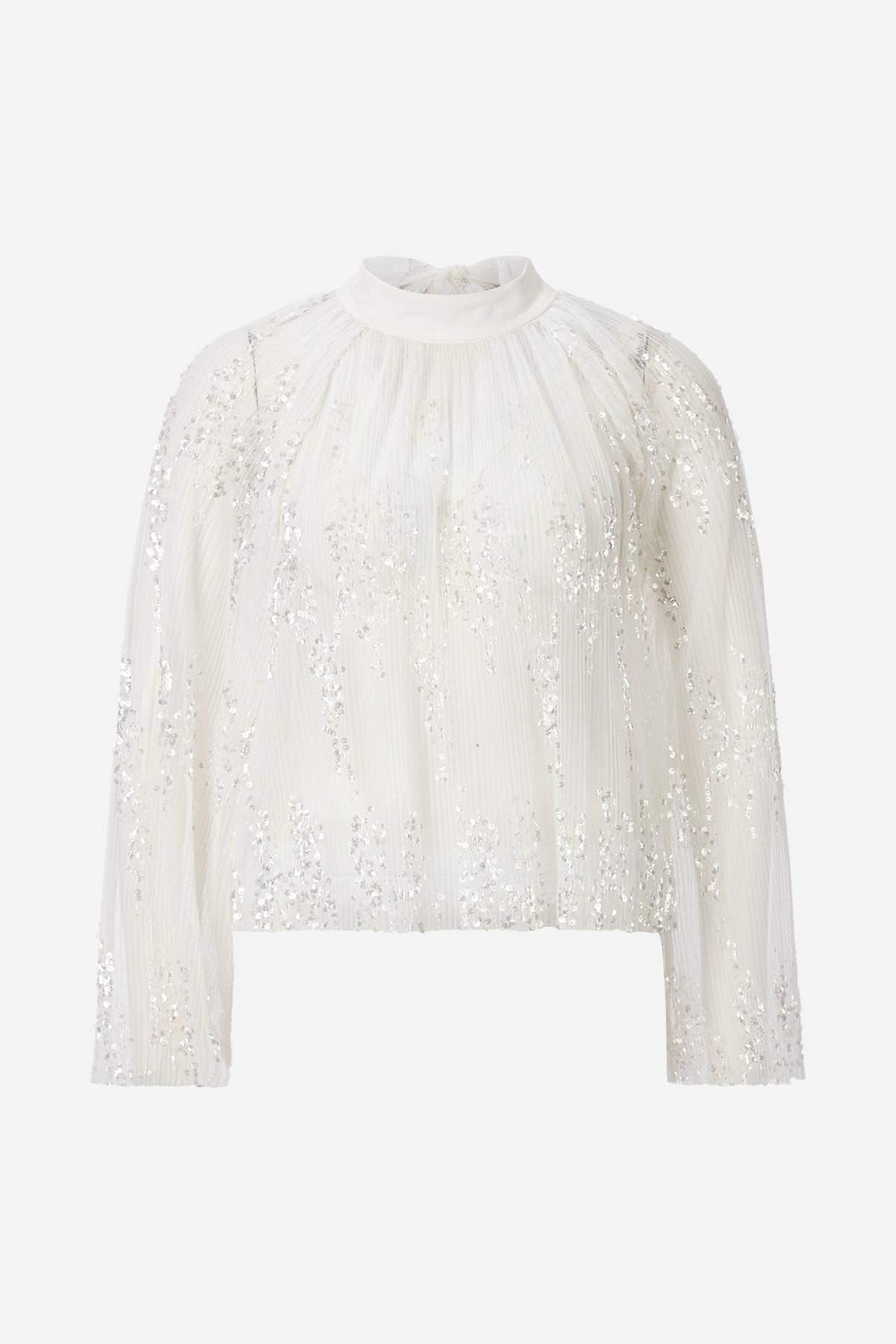 Plisseebluse mit Pailletten-Rich & Royal