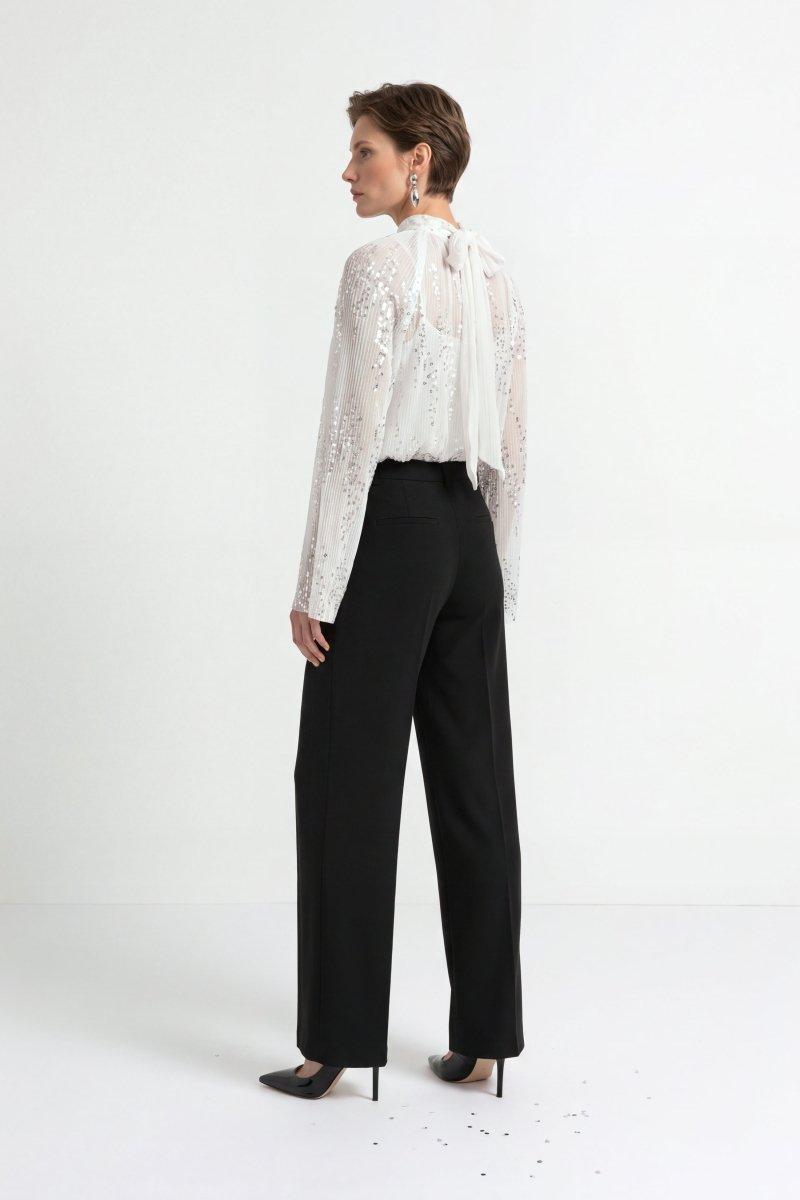 Plisseebluse mit Pailletten-Rich & Royal