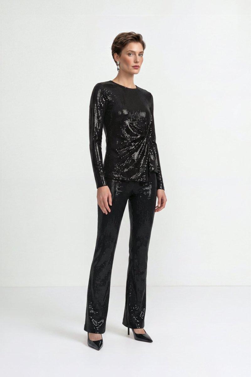 Paillettenhose mit ausgestelltem Bein-Rich & Royal