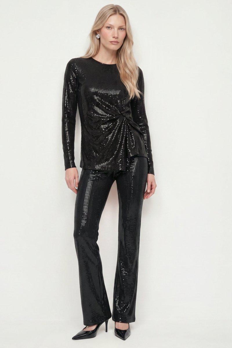 Paillettenhose mit ausgestelltem Bein-Rich & Royal
