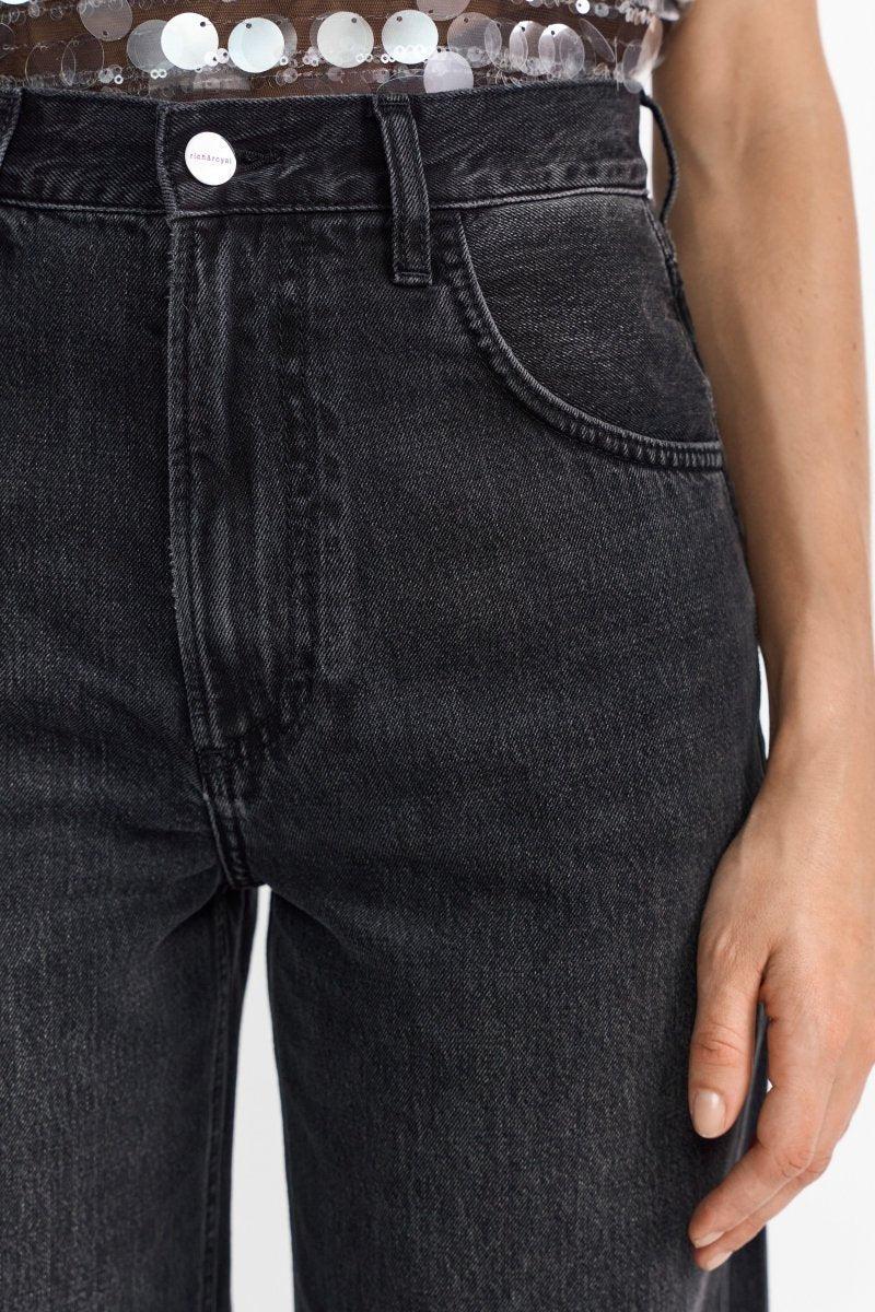 Schwarze Mid-Waist-Jeans-Rich & Royal