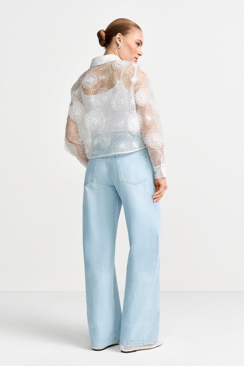 Hellblaue Wide-Leg-Jeans-Rich & Royal