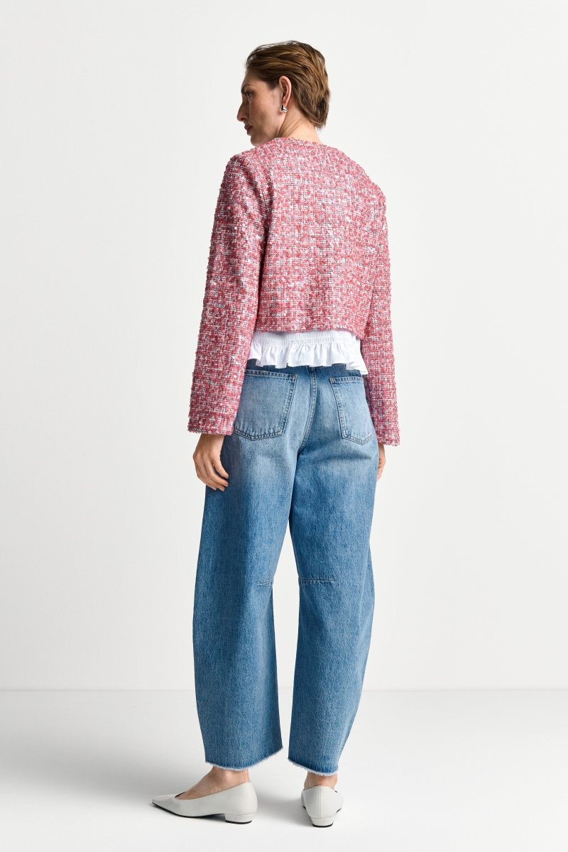 High-Waist Barrel-Leg Jeans-Rich & Royal