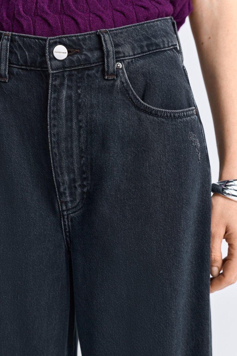 Barrel Jeans mit Fransensaum-Rich & Royal