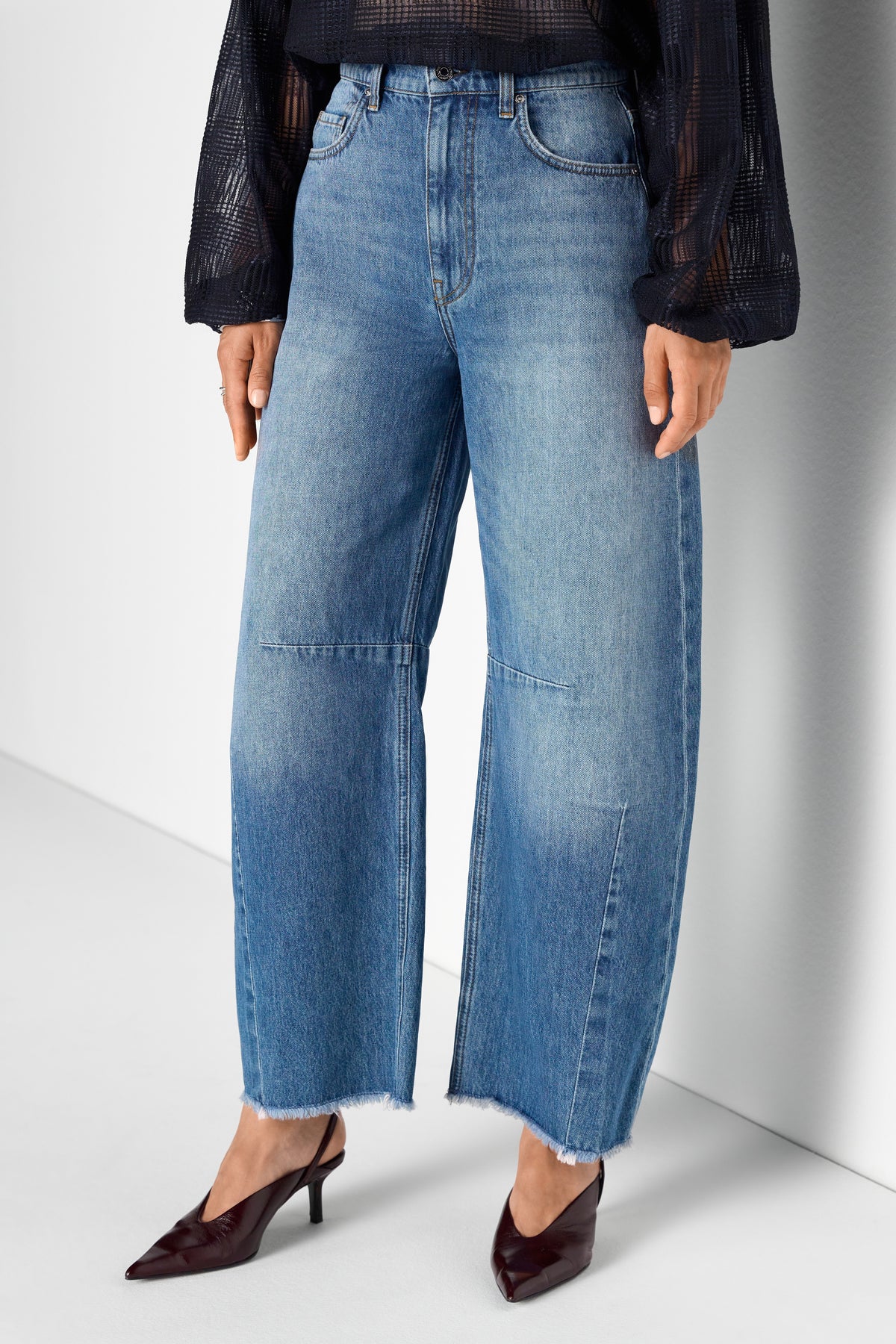 Baumwolljeans mit Fransensaum-Rich & Royal
