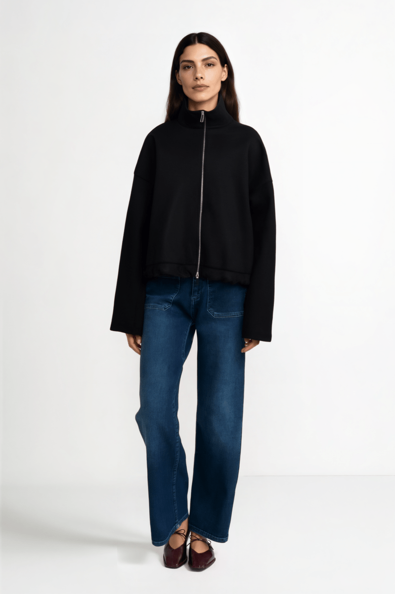 Sweatjacke mit Stehkragen-Rich & Royal