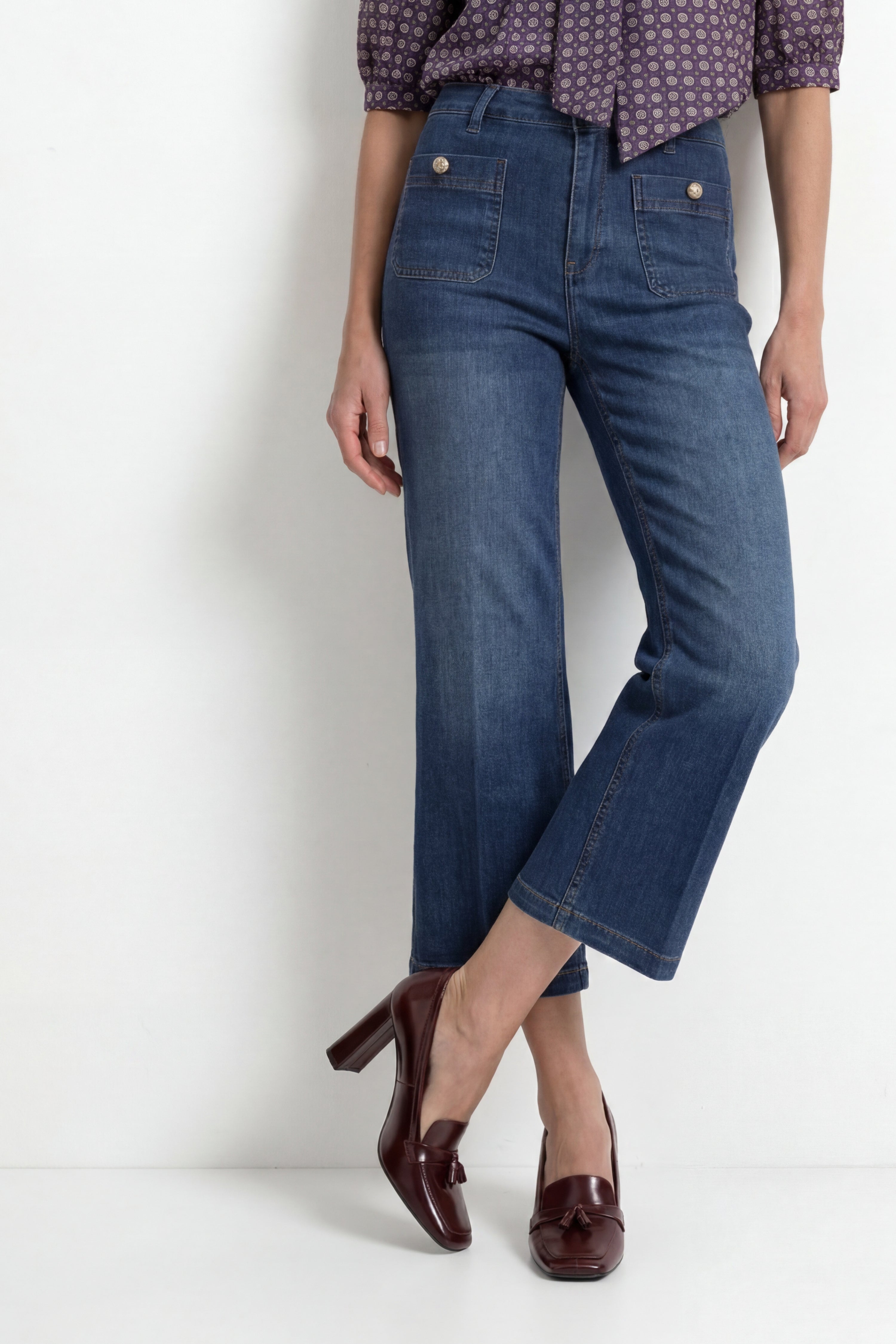 Culotte-Jeans mit Taschen-Rich & Royal