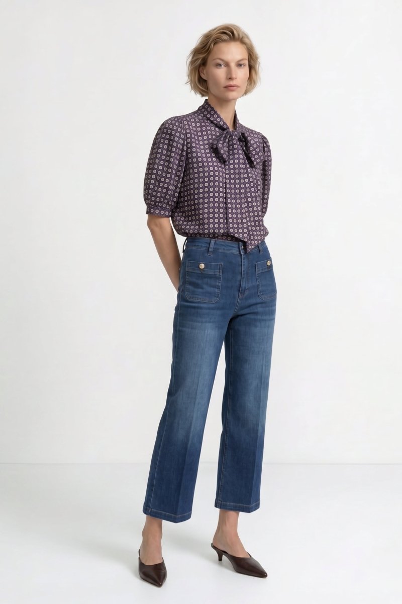 Culotte-Jeans mit Taschen-Rich & Royal