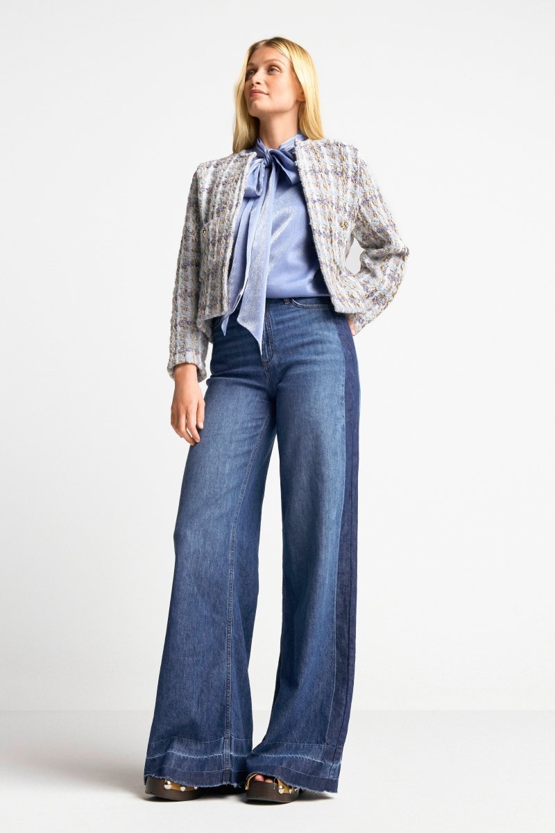 Wide Leg Denim mit Seitenstreifen-Rich & Royal