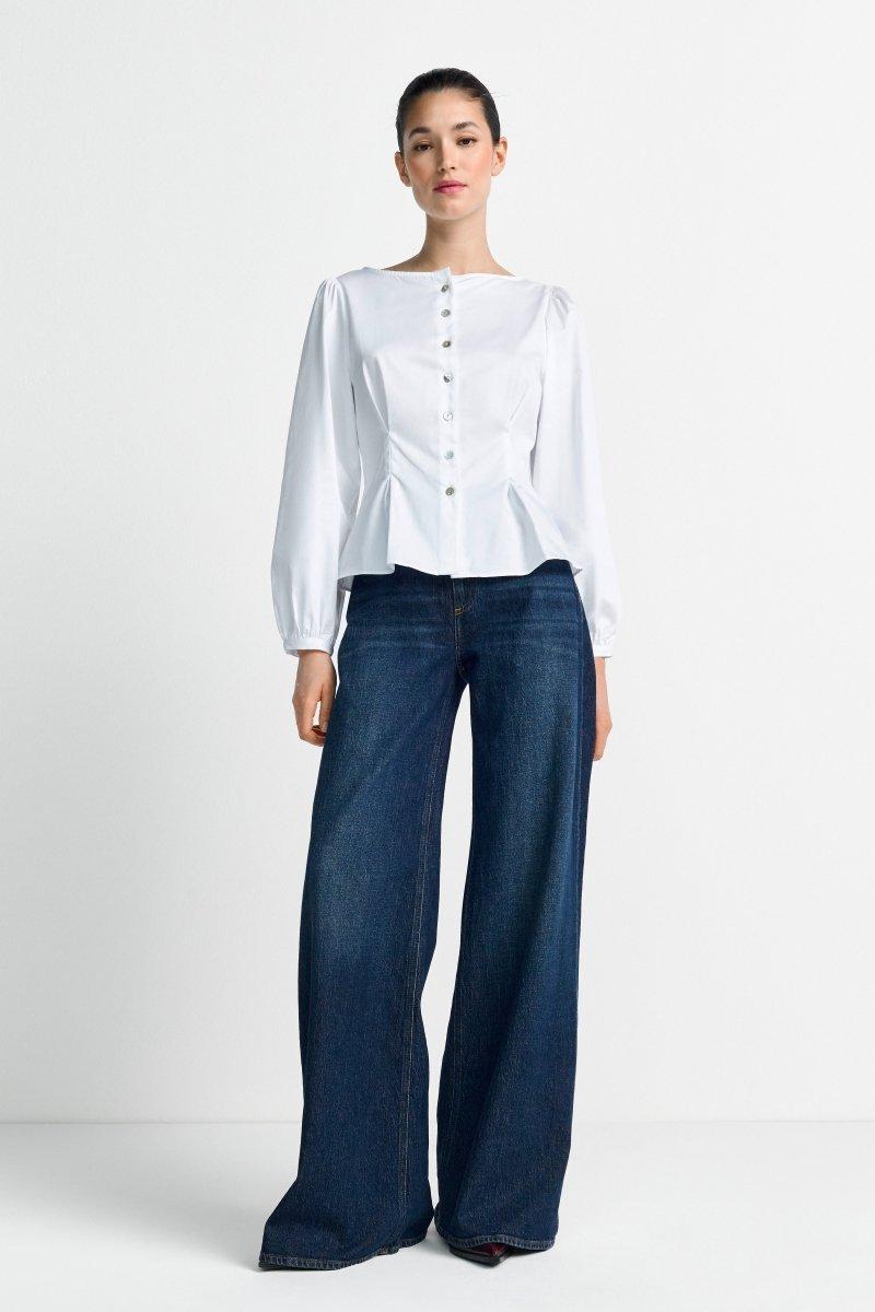 Dunkelblaue Jeans mit Umschlagsaum-Rich & Royal