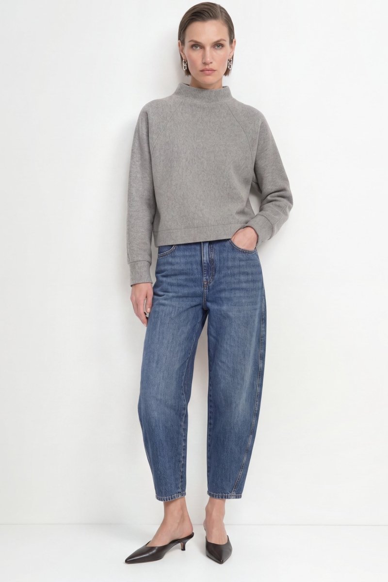 Cropped Sweatshirt mit Stehkragen-Rich & Royal