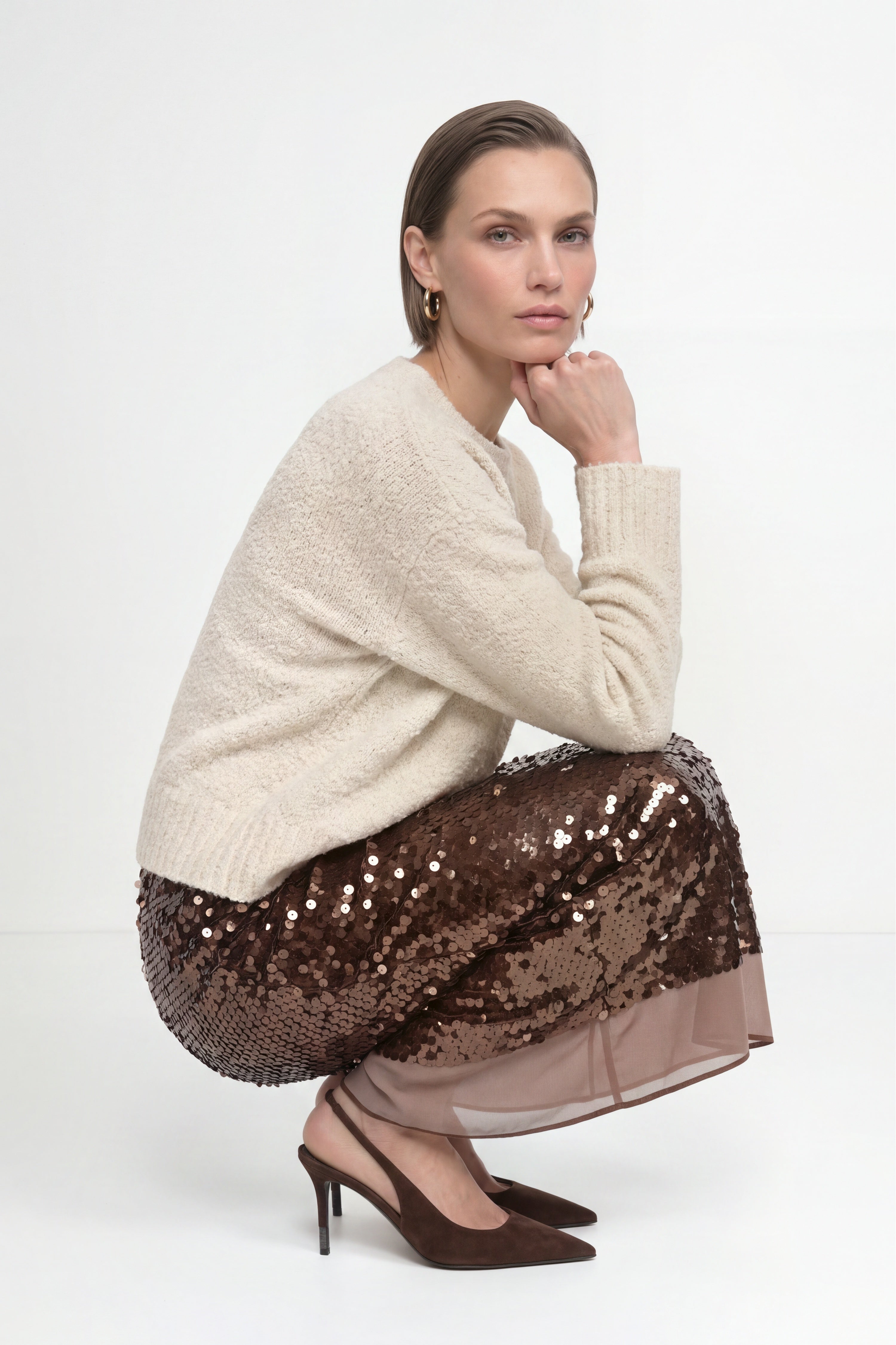 Bouclé-Pullover, cropped-Rich & Royal