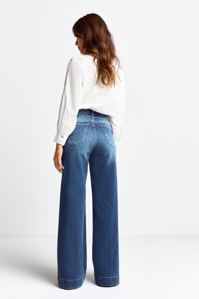 Wide Leg Denim mit hoher Taille-Rich & Royal